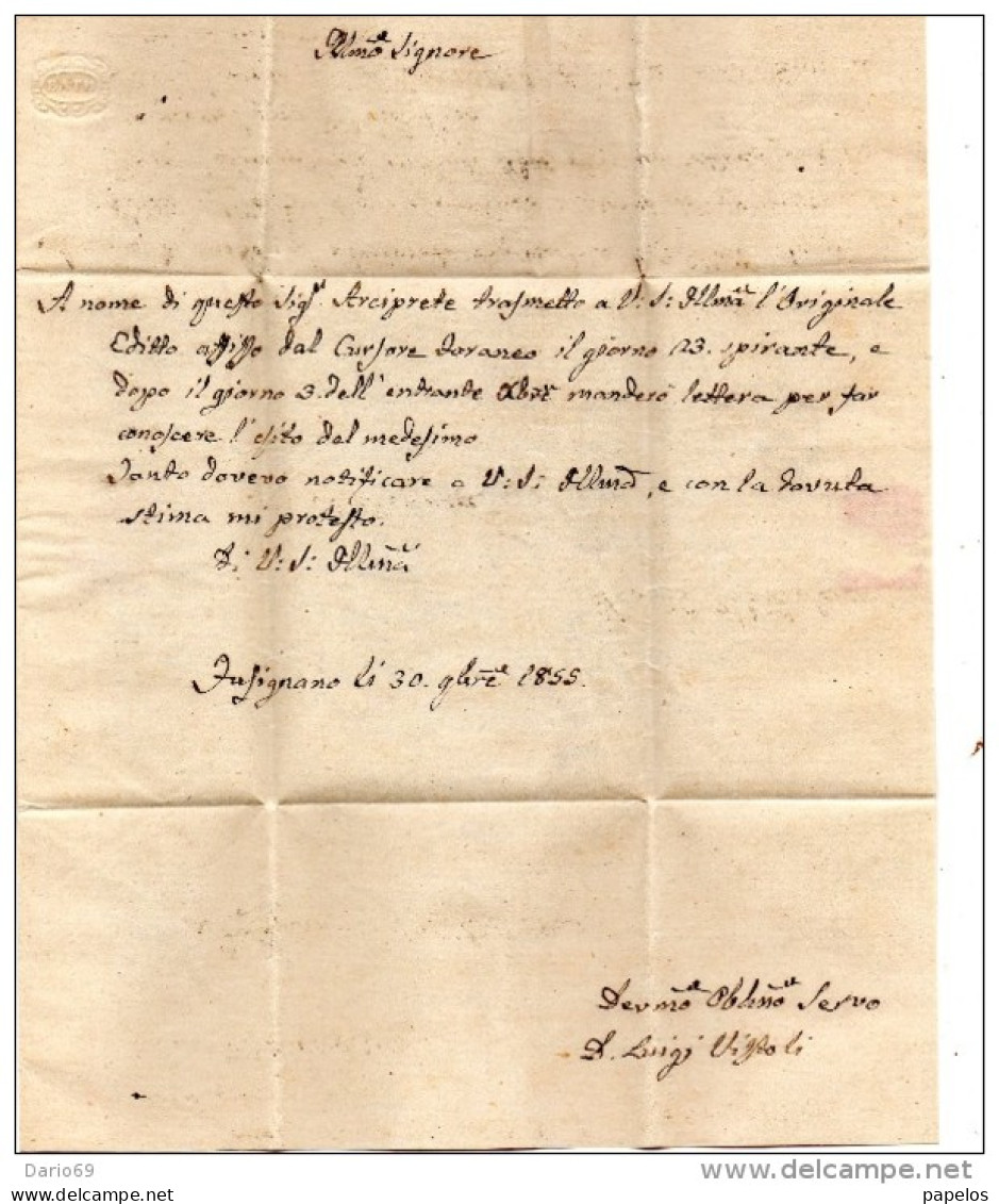 1855  LETTERA CON ANNULLO LUGO  RAVENNA + FAENZA - ...-1850 Préphilatélie