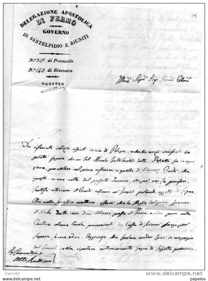 1840 LETTERA CON ANNULLO POLIZIA DI SANT'ELPIDIO FERMO - ...-1850 Préphilatélie