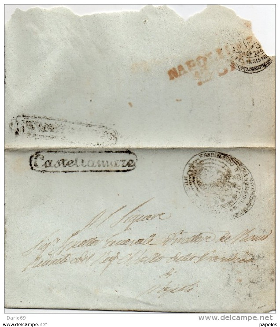 LETTERA CON ANNULLO CASTELLAMMARE IN CORSIVO NAPOLI - ...-1850 Voorfilatelie