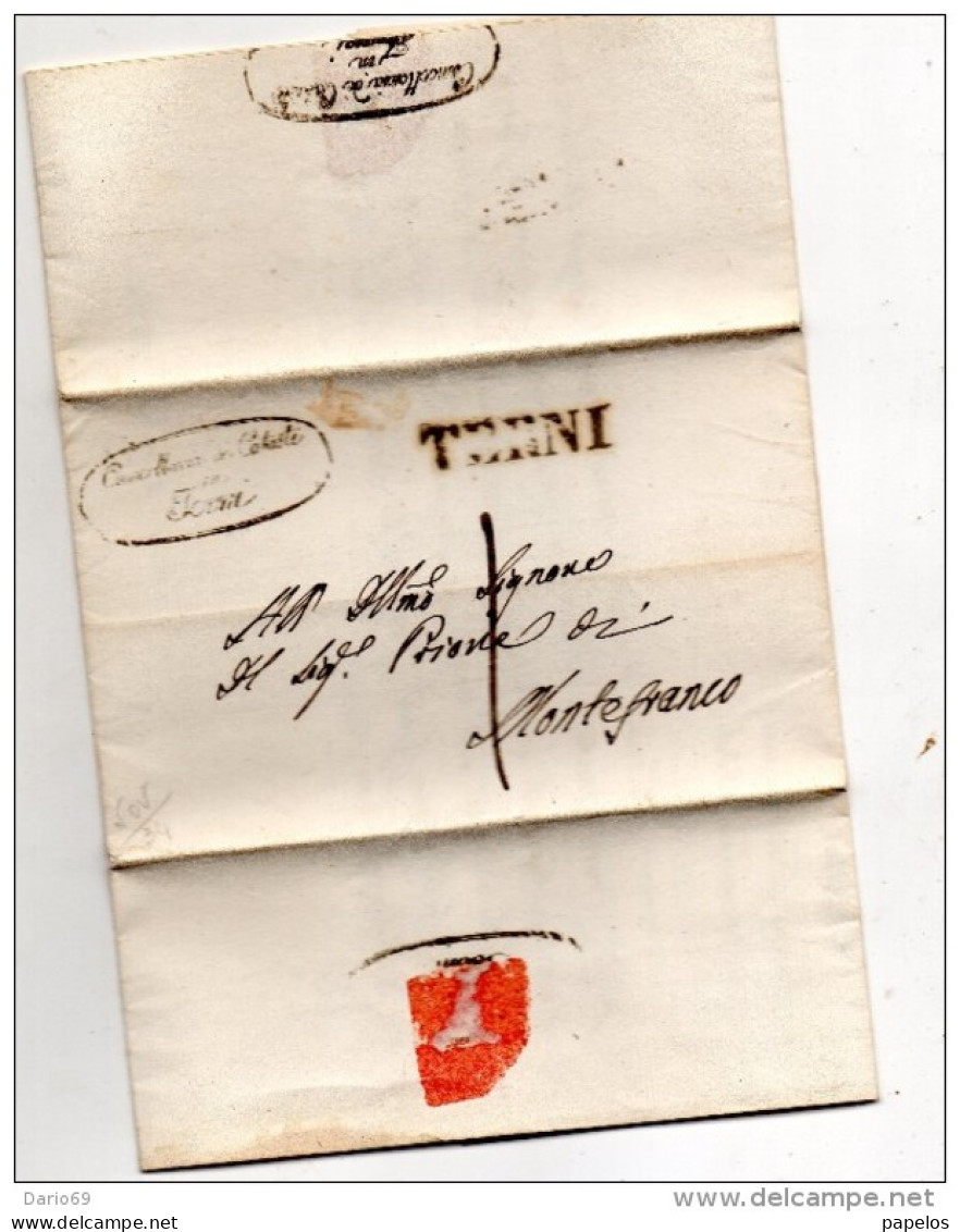 1834    LETTERA CON ANNULLO TERNI - ...-1850 Préphilatélie