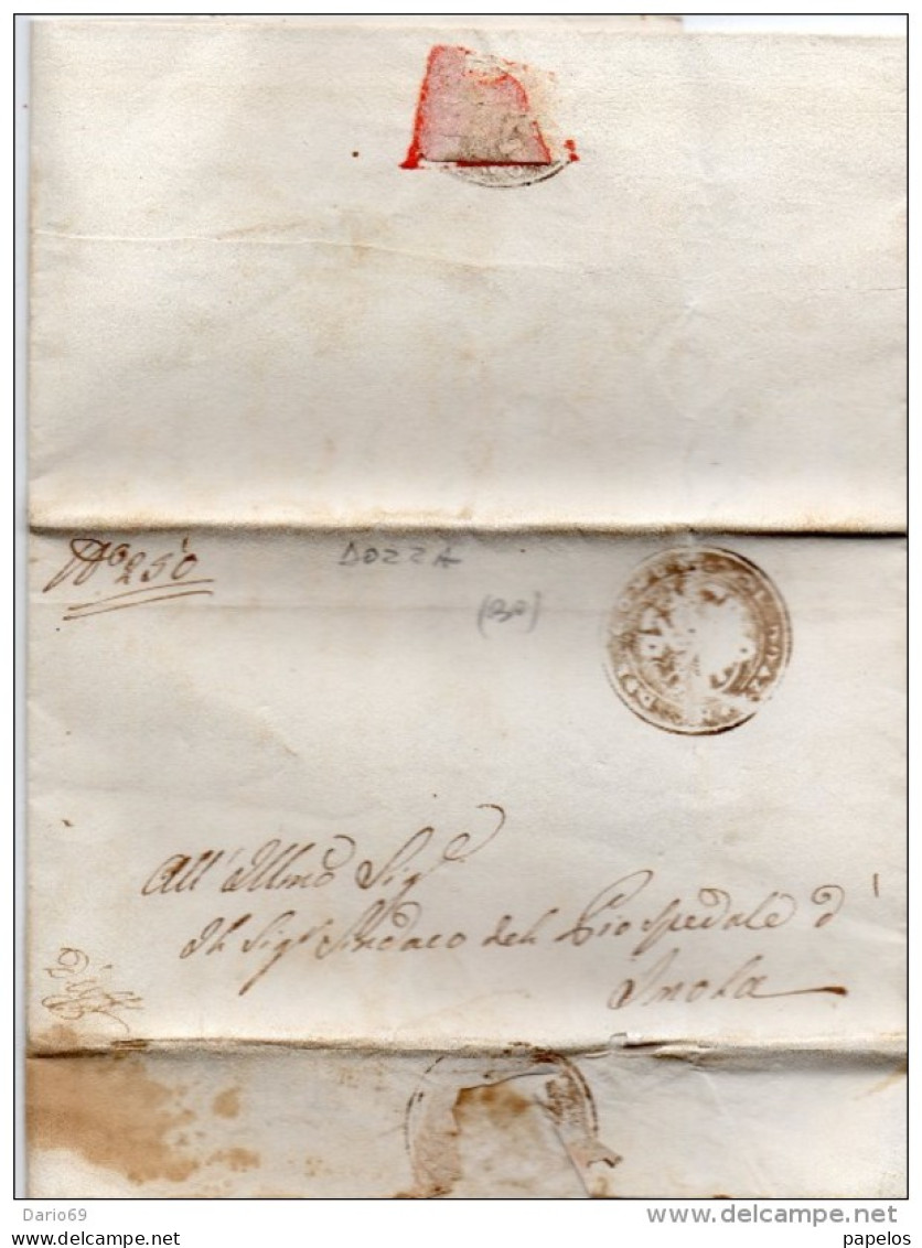 1824   LETTERA CON ANNULLO DOZZA BOLOGNA X IMOLA - ...-1850 Préphilatélie