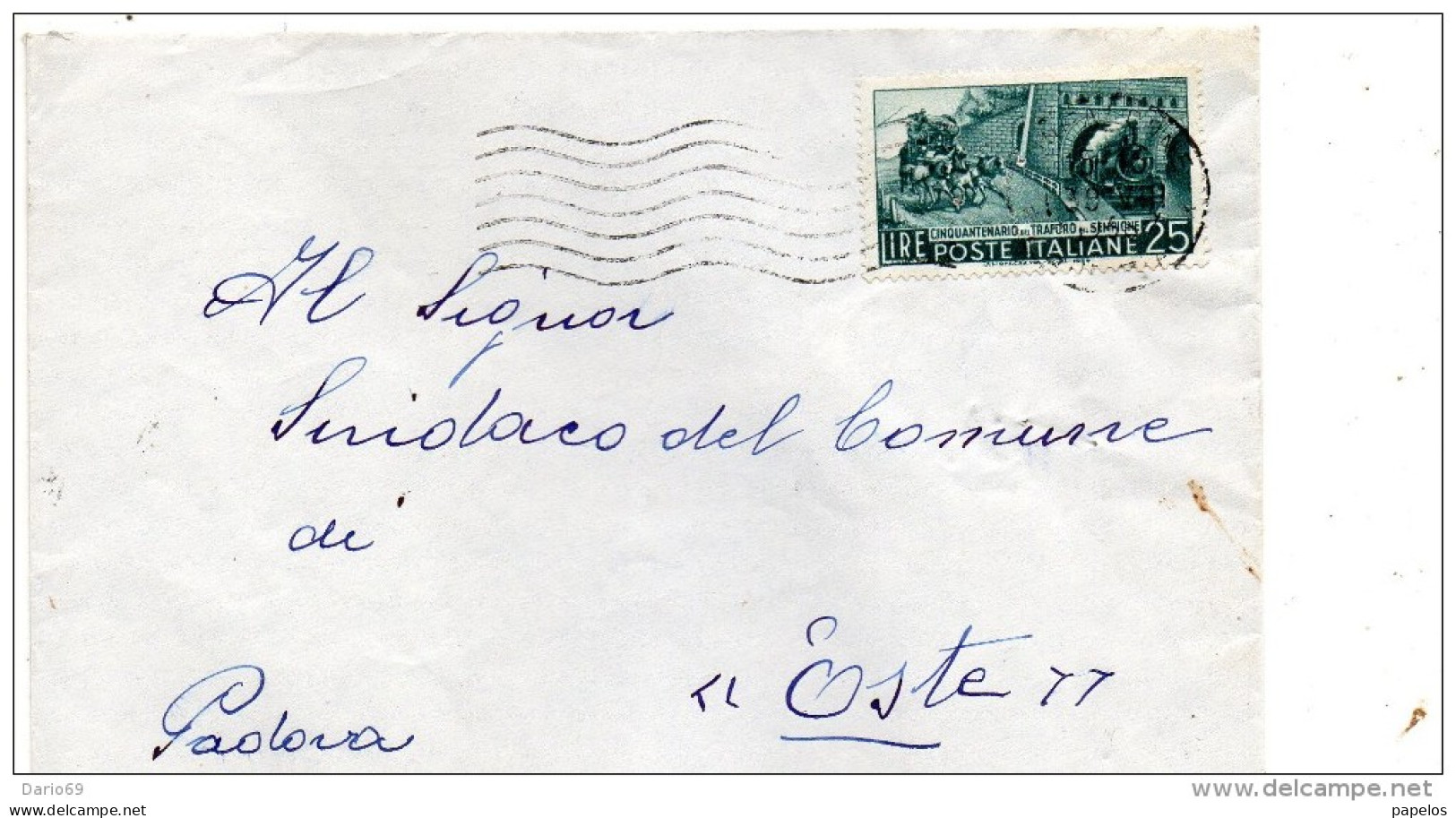 1956  LETTERA CON ANNULLO MONFALCONE GORIZIA - 1946-60: Marcophilia