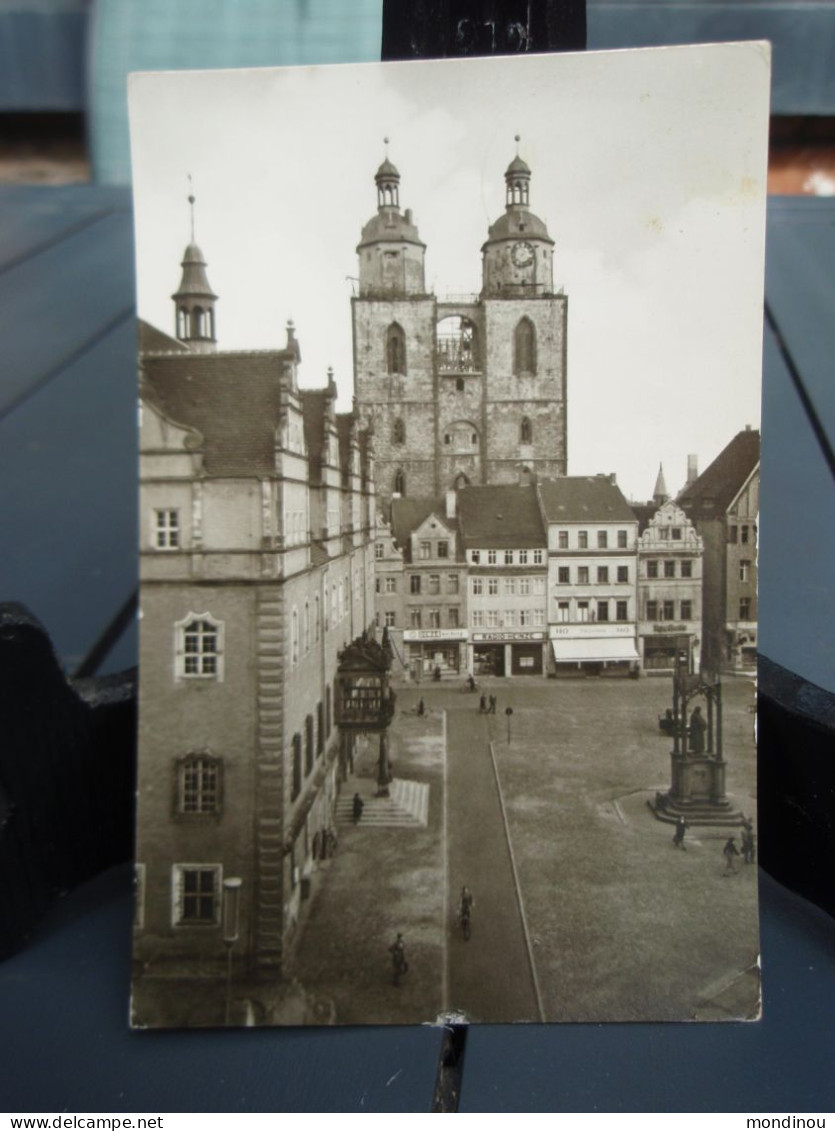 Cpsm Lutherstad Wittenberg Markt Und Stadtkirche.+ Timbre - Wittenberg