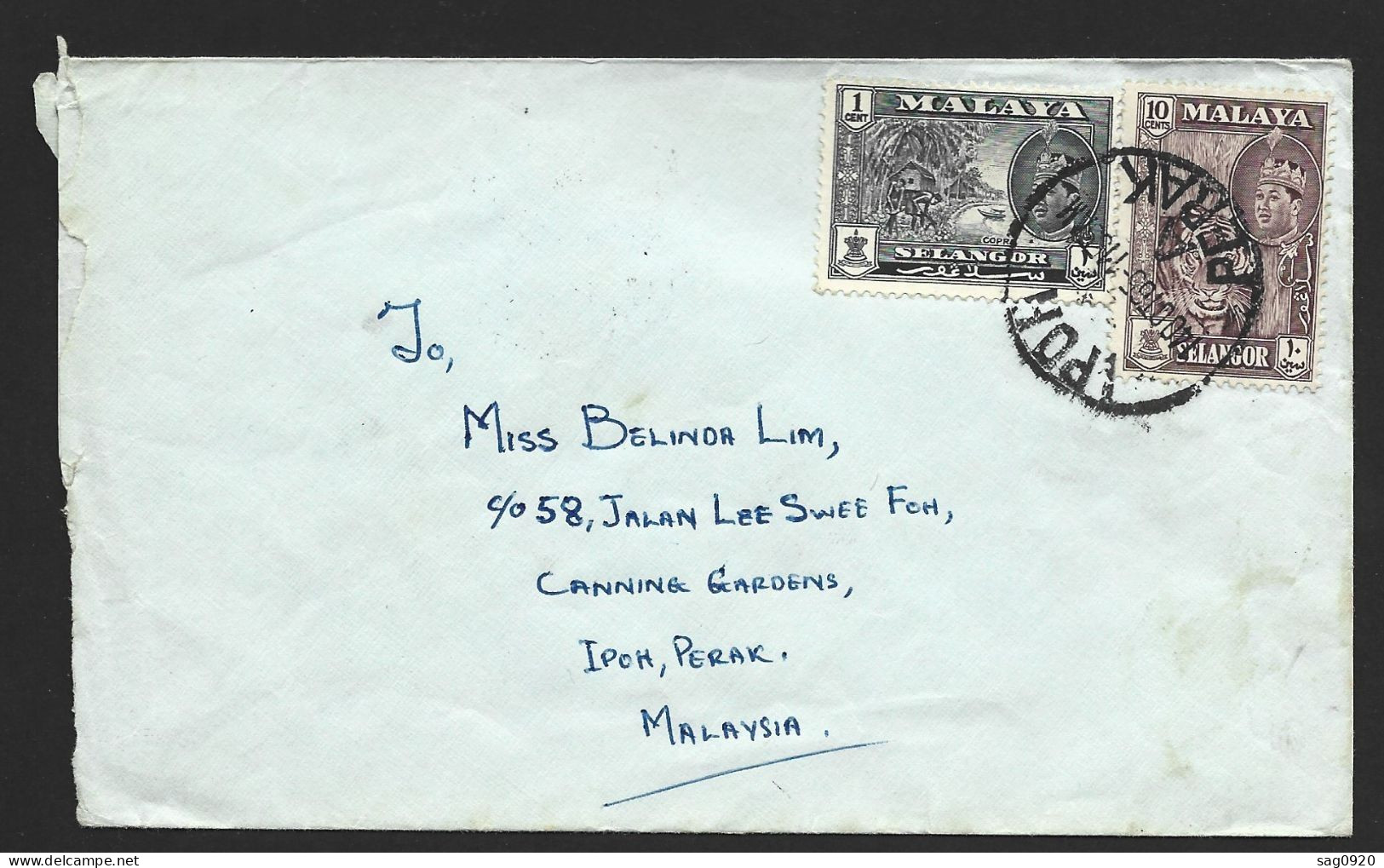 Malaysia-Enveloppe Avec Cachet IPOH PERAK - Malasia (1964-...)