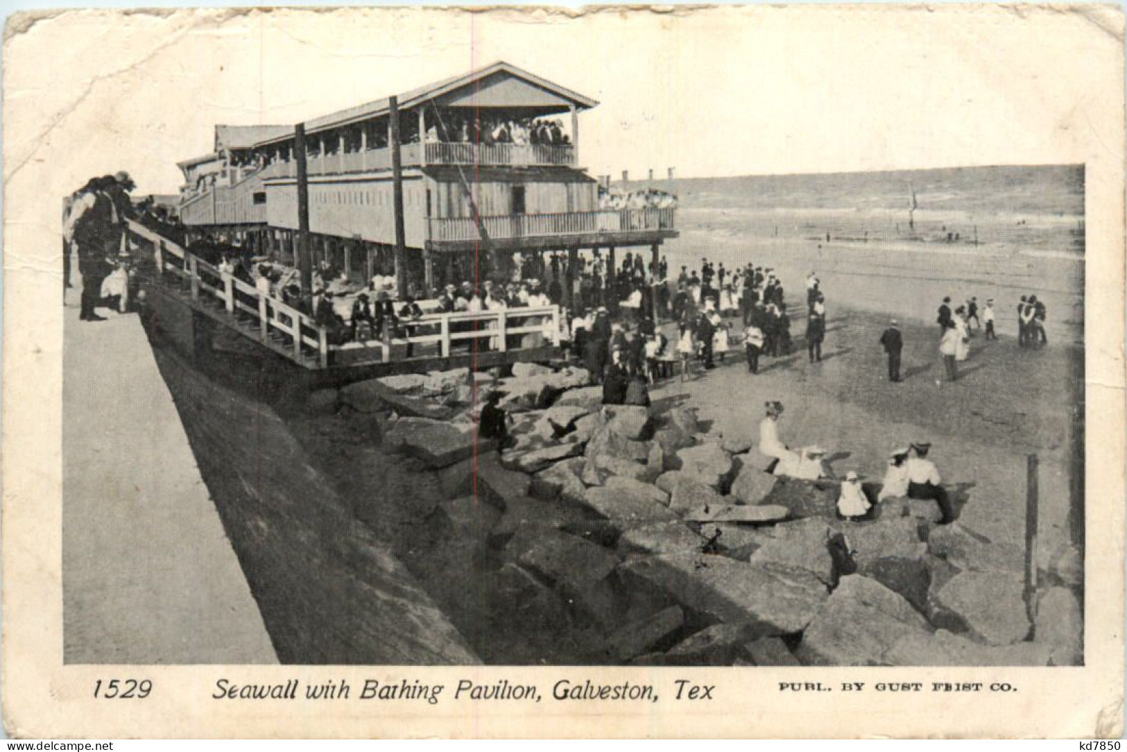 Galveston - Seawall With Bathing Pavilion - Autres & Non Classés