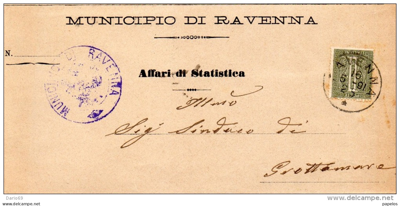 1891 LETTERA CON ANNULLO RAVENNA - Storia Postale