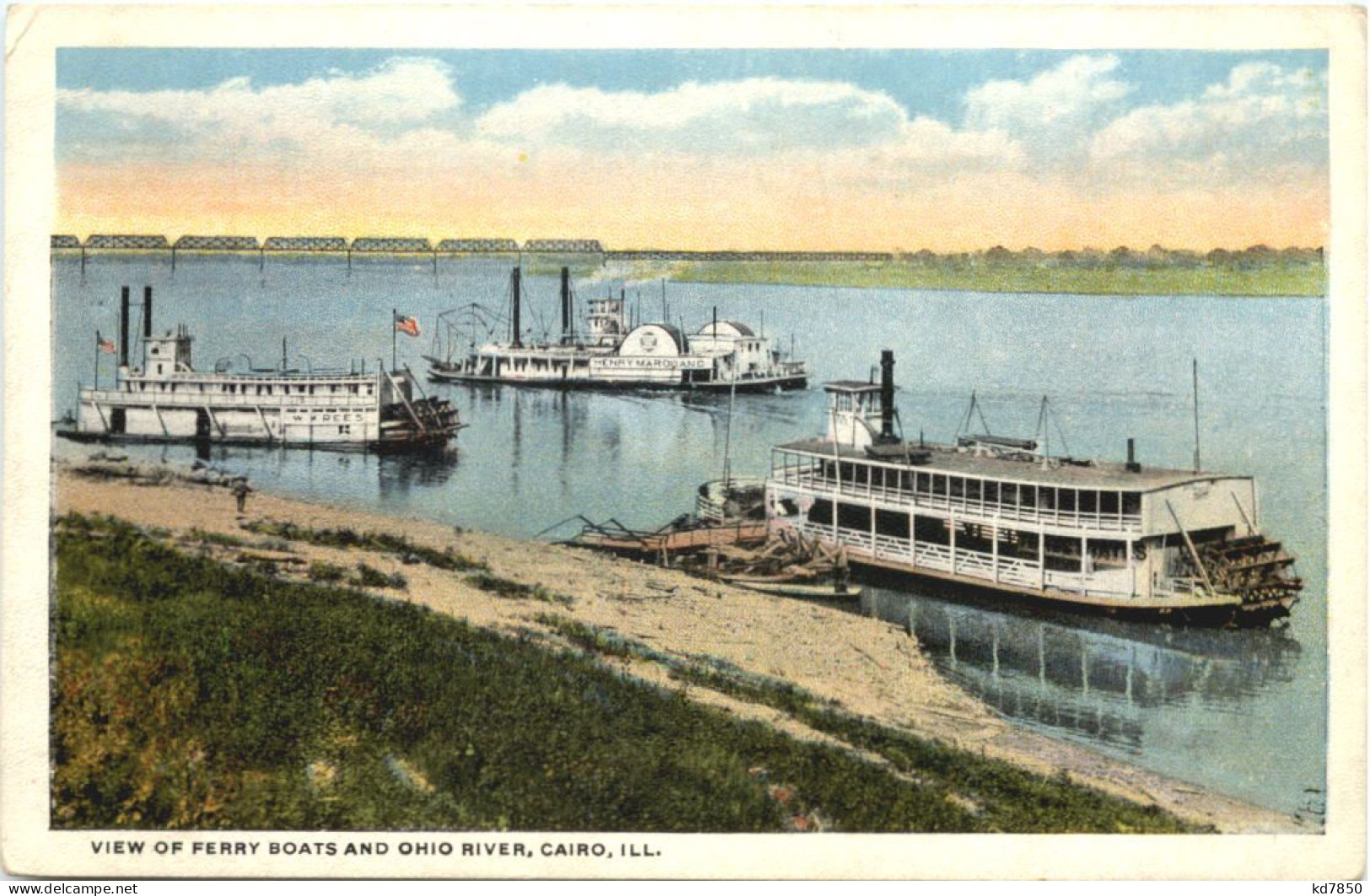 Cairo Ill - Ferry Boats And Ohio River - Autres & Non Classés