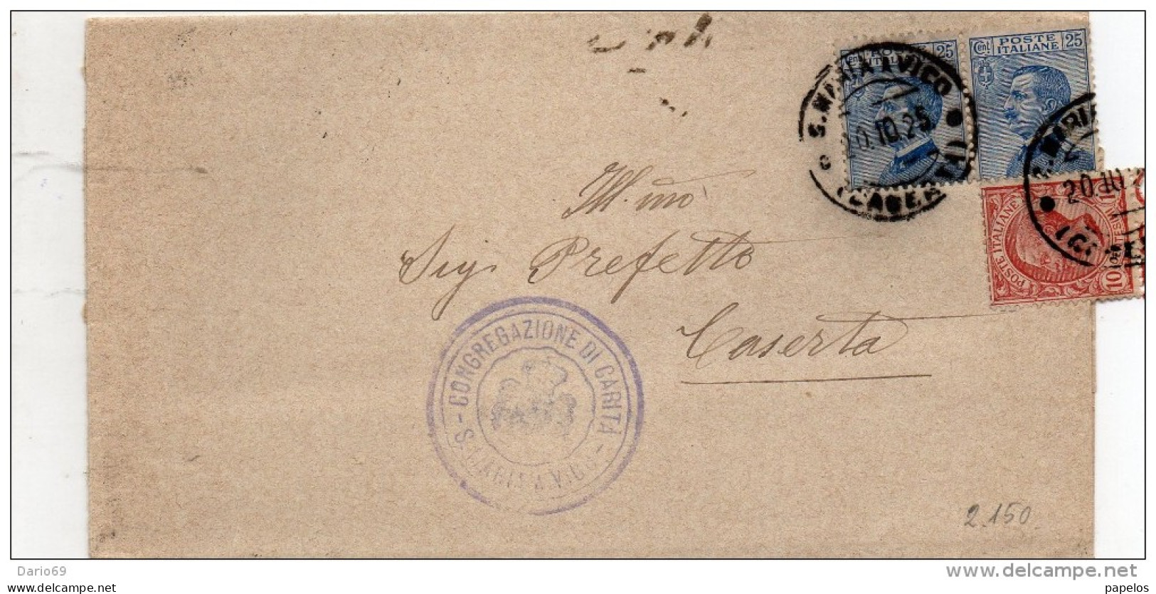 1925  LETTERA CON ANNULLO  S. MARIA A VICO  CASERTA - Poststempel