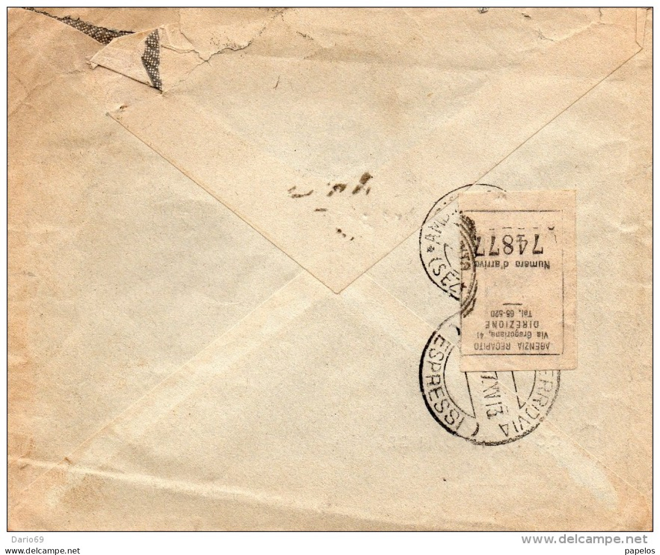 1937  LETTERA ESPRESSO  CON ANNULLO MILANO + - Express Mail