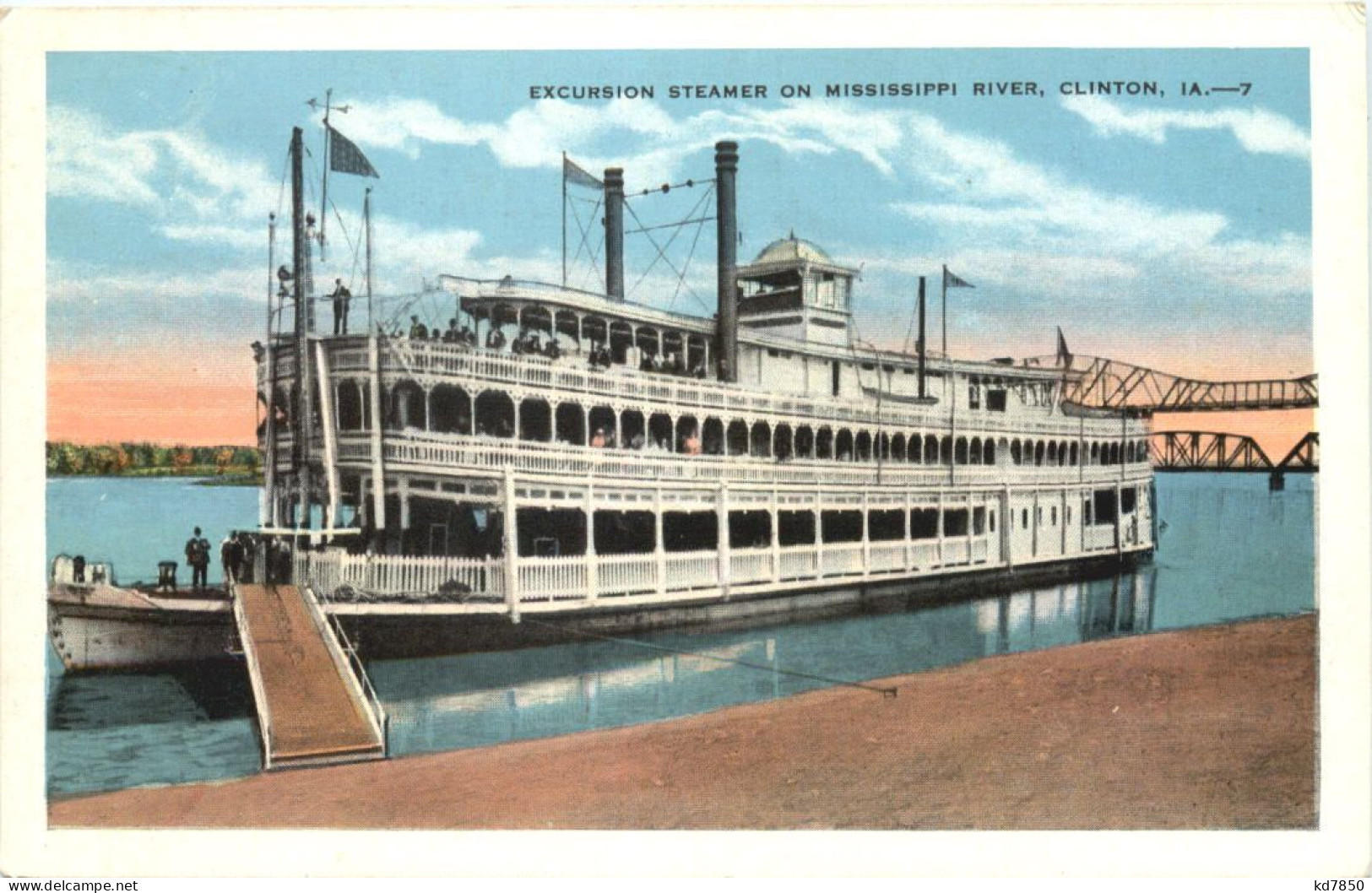 Clinton - Excurse Steamer On Mississippi River - Otros & Sin Clasificación