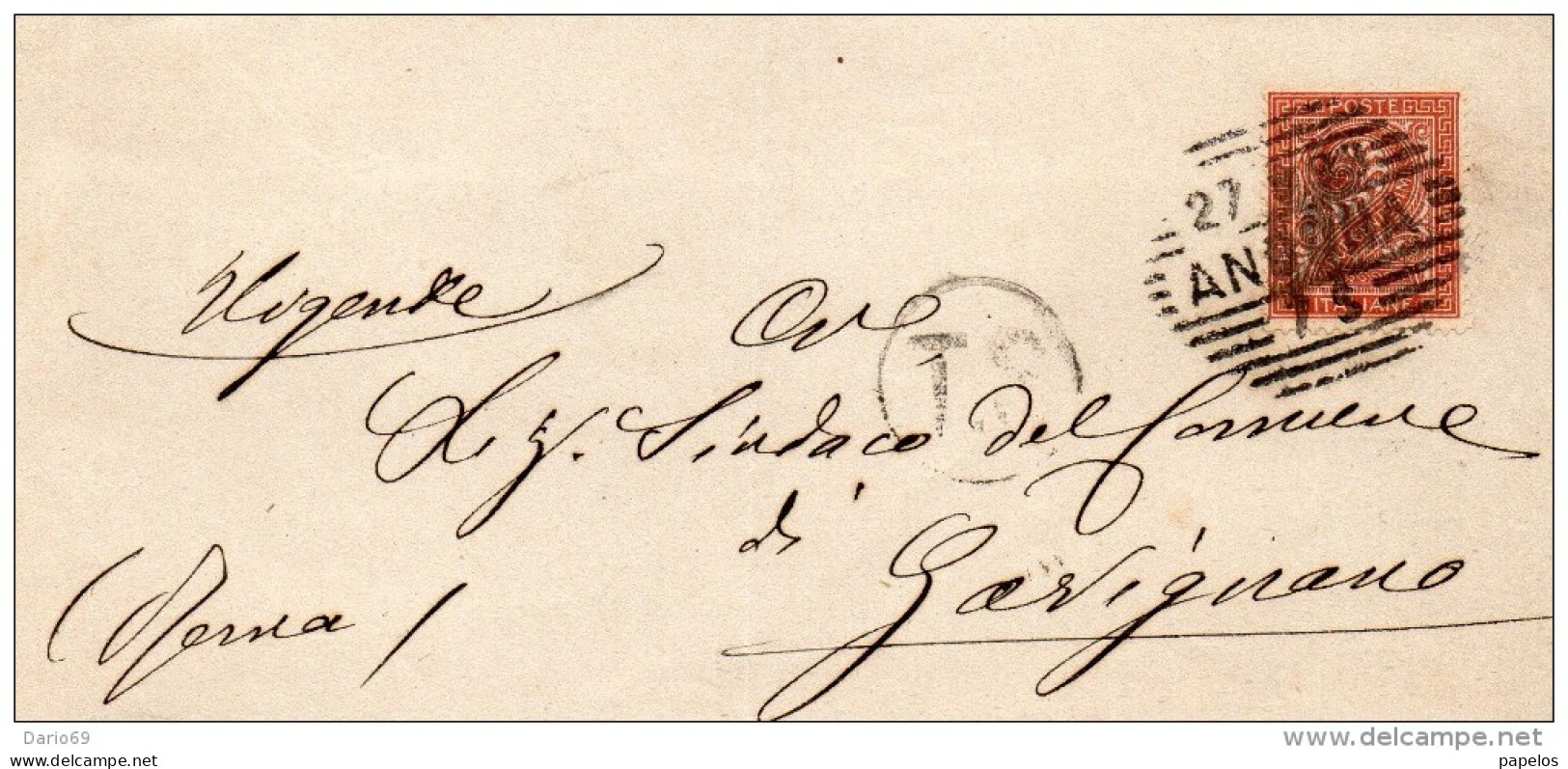 1893 LETTERA  CON ANNULLO ANCONA - Storia Postale