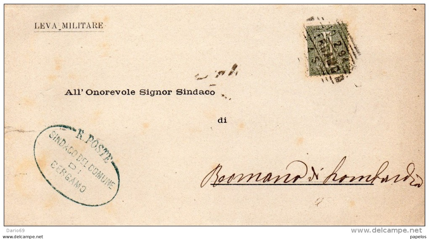 1894 LETTERA CON ANNULLO BERGAMO - Marcofilía