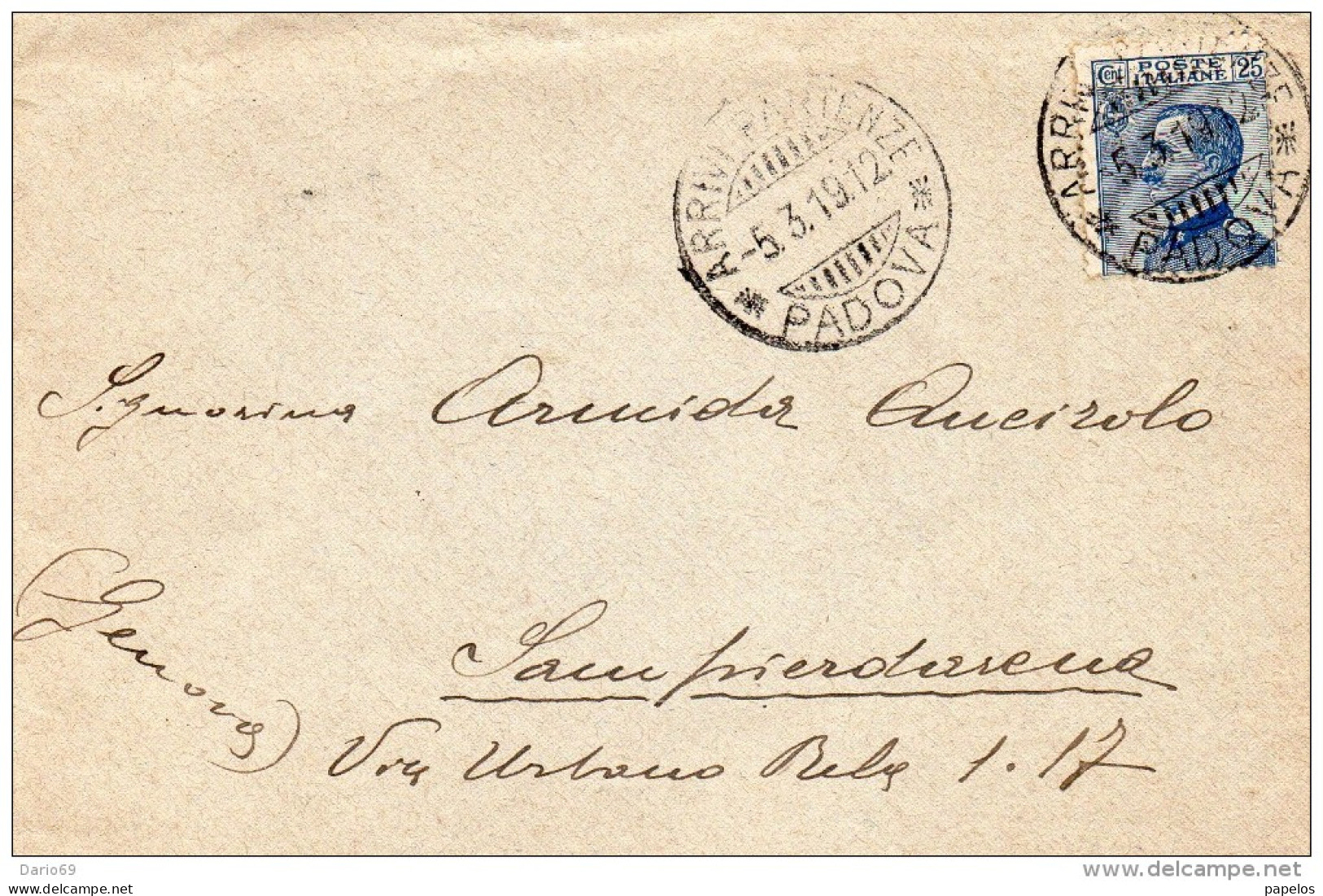 1919 LETTERA CON ANNULLO PADOVA - Storia Postale