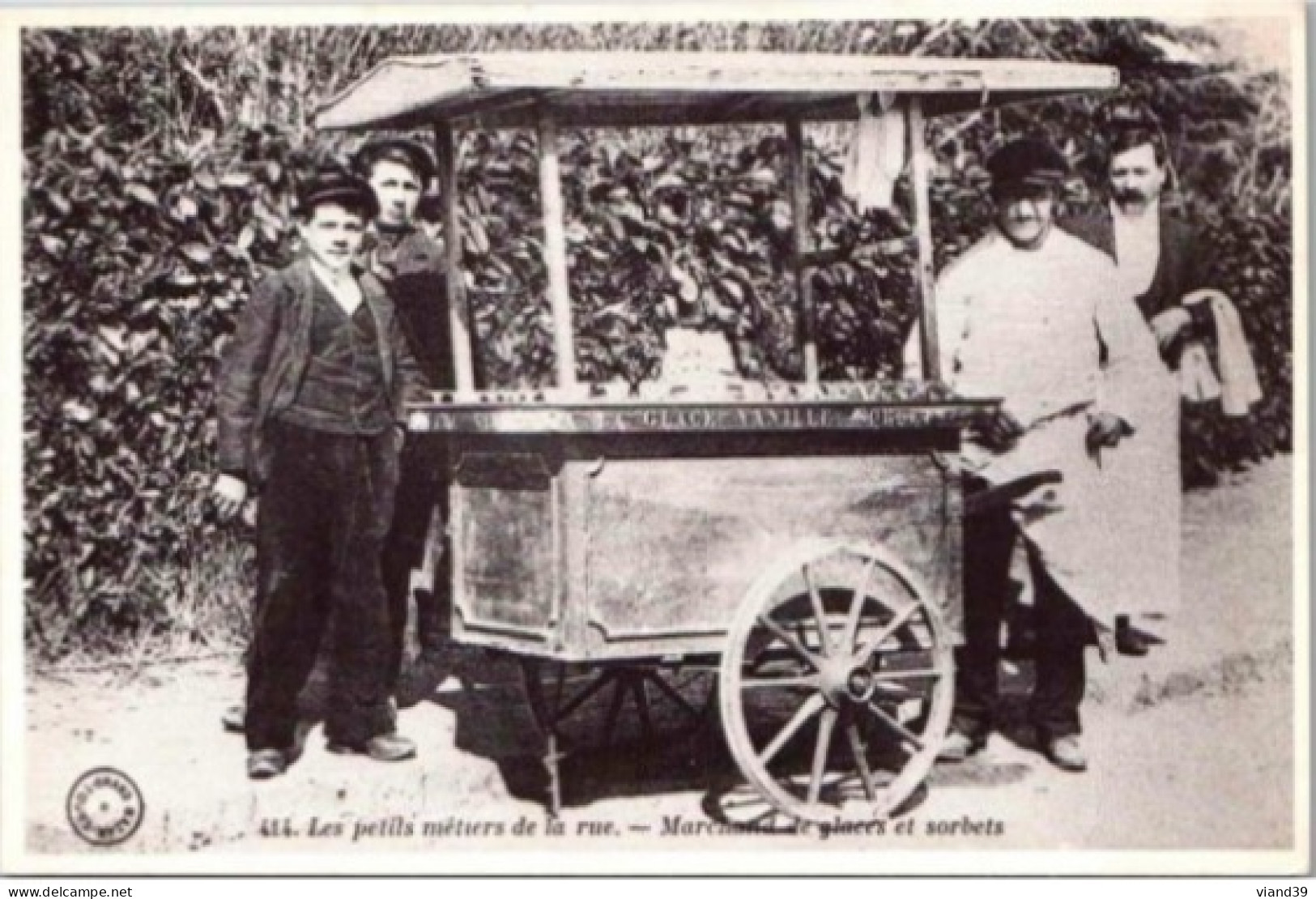 Marchand De Glaces Et Sorbets  -  Les Petits Métiers De La Rue. Non écrite Reproduction CPA - Venters