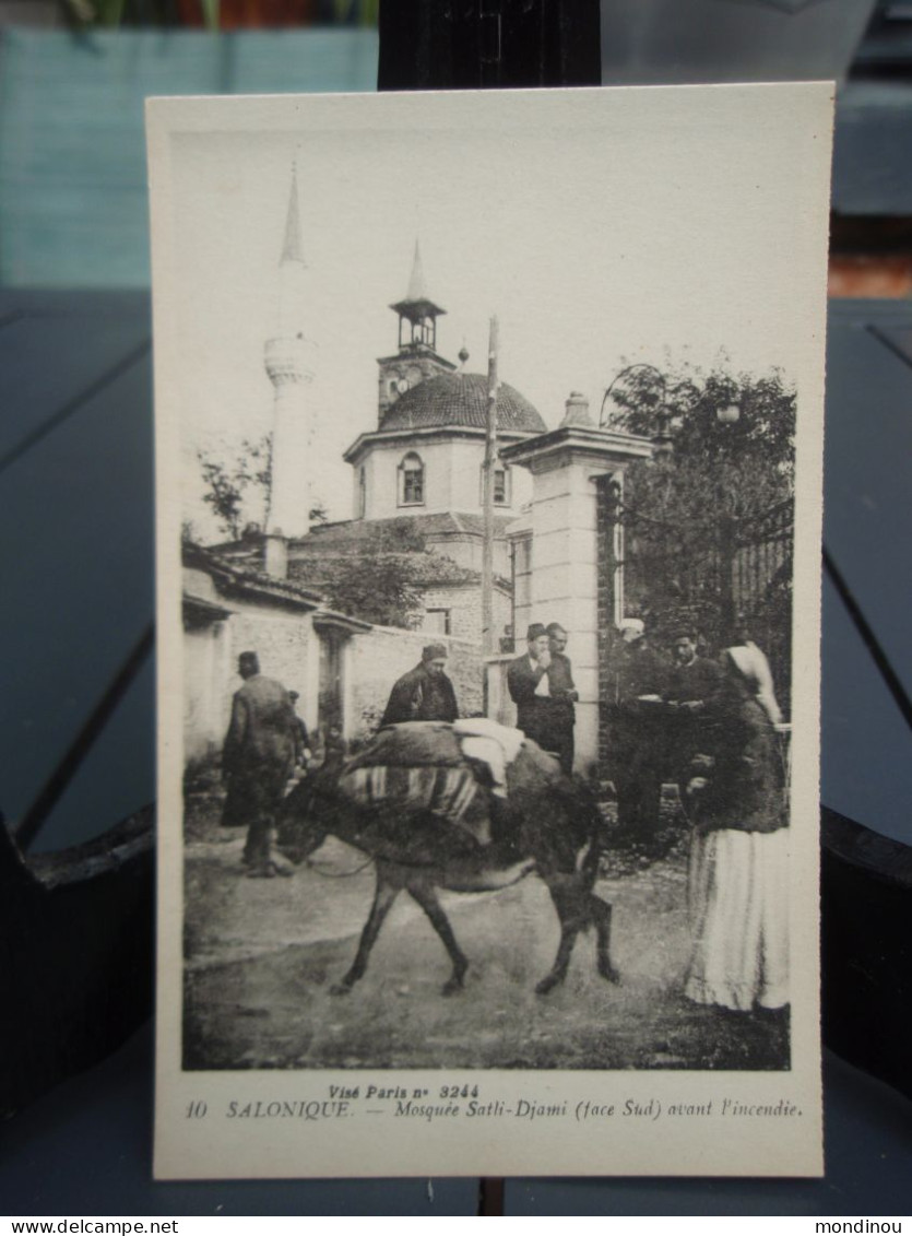 Cpa Salonique Mosquée Salti Djami (face Sud) Avant L'incendie. Carte Non écrite - Greece