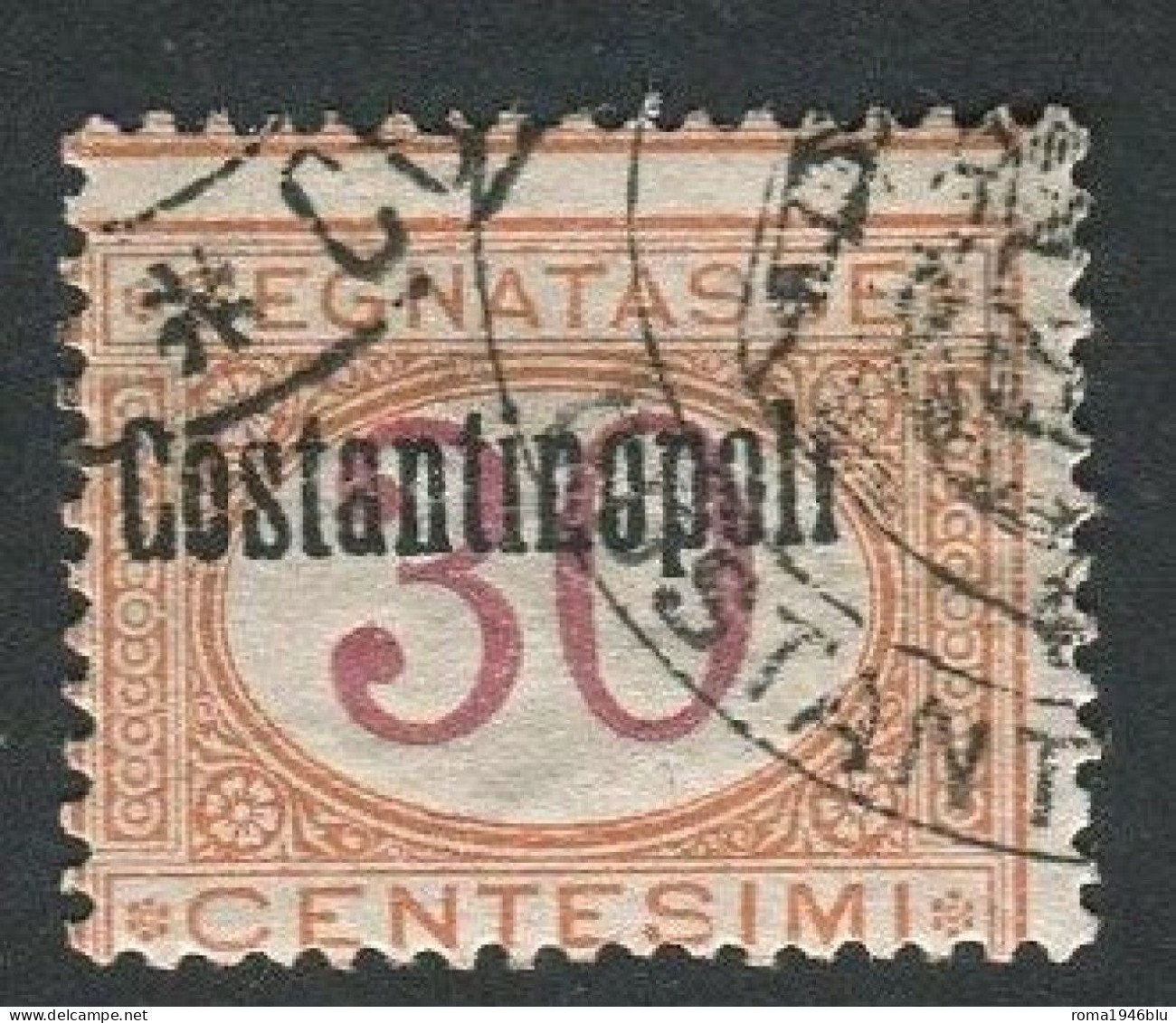 COSTANTINOPOLI 1922 SEGNATASSE 30 C. SASSONE N. 2 USATO - Uffici D'Europa E D'Asia