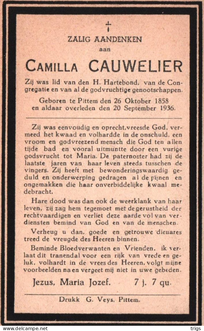 Camilla Cauwelier (1858-1936) - Devotion Images