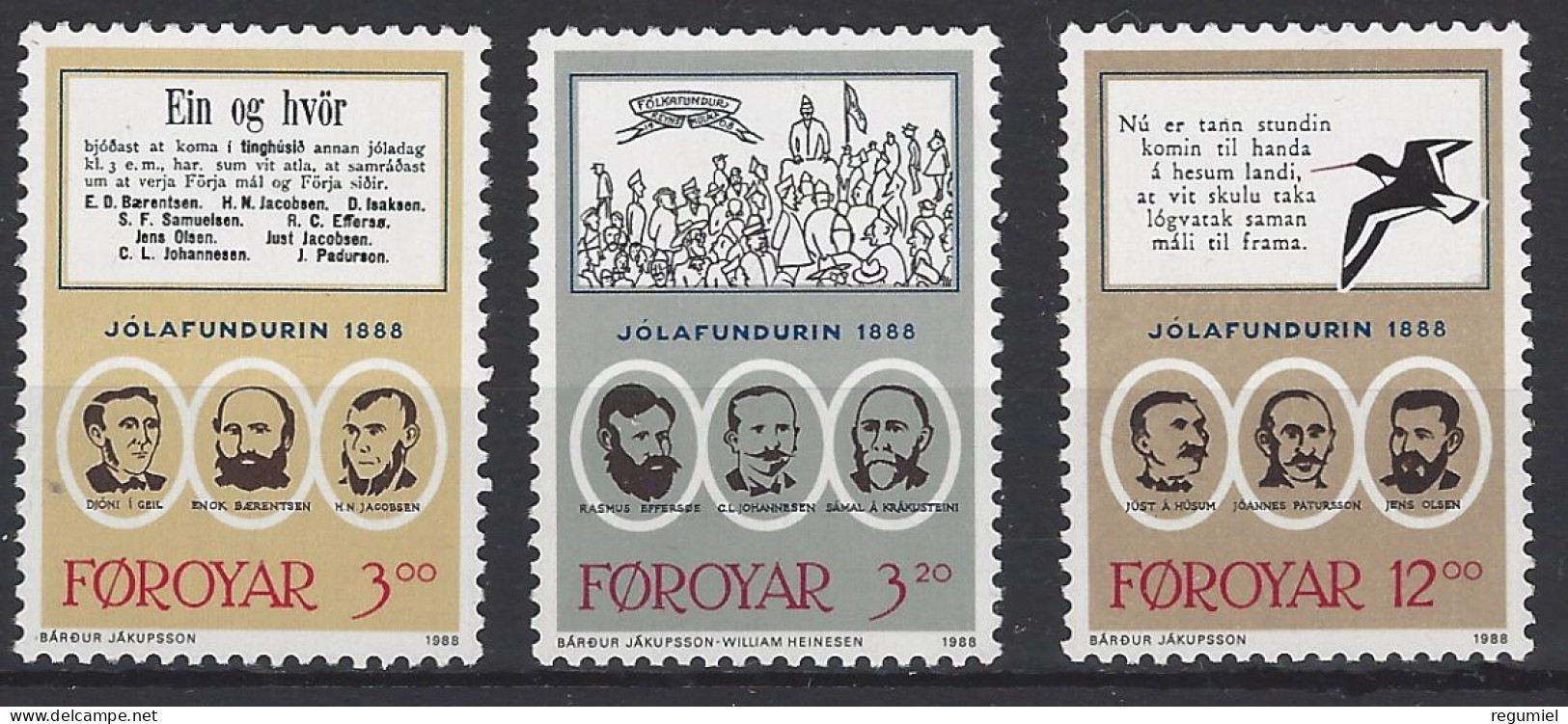 Feroe 166/168 ** MNH. 1988 - Faeroër