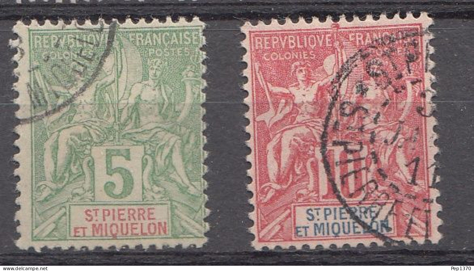 SAINT PIERRE ET MIQUELON 1900-1908 - YVERT 72-73 USADOS - Used Stamps