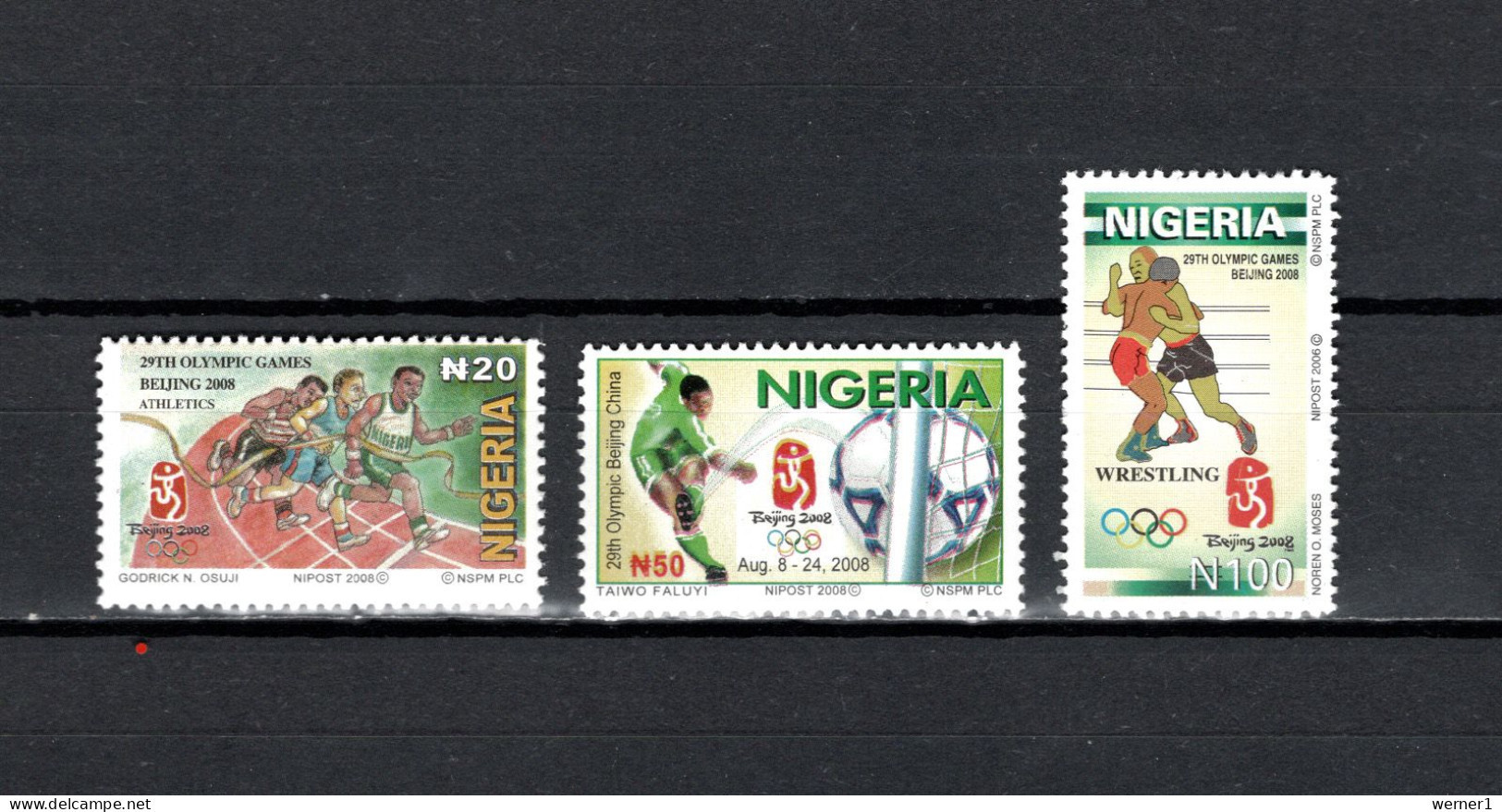 Nigeria 2008 Olympic Games Beijing, Football Soccer, Boxing Etc. Set Of 3 MNH - Estate 2008: Pechino