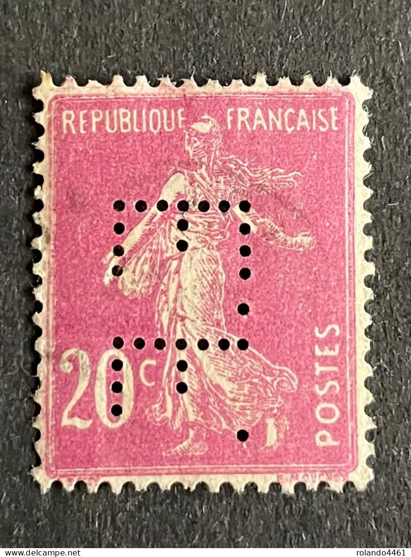 FRANCE E N° 190 Semeuse E.F. 67 Indice 4 Perforé Perforés Perfins Perfin ! - Autres & Non Classés