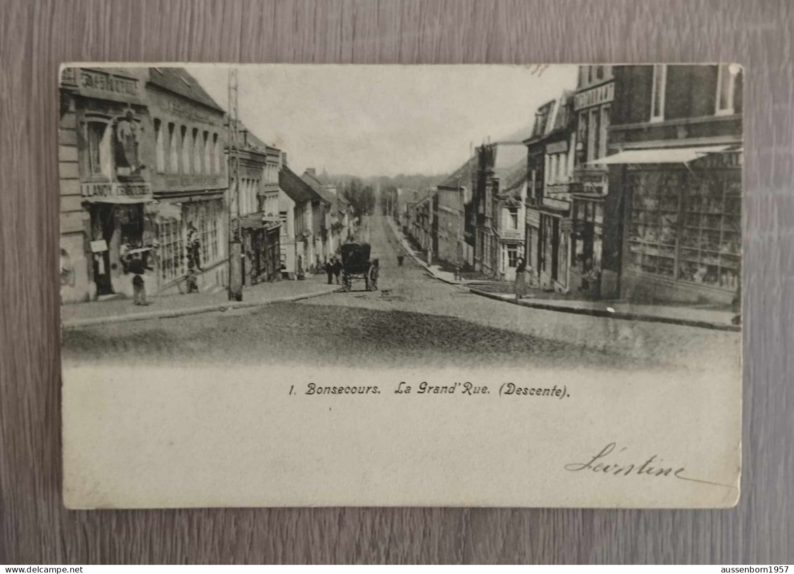 Bonsecours : Descente Grand Rue : Carte Dos Non Divisé Envoyée En 1903 - Péruwelz