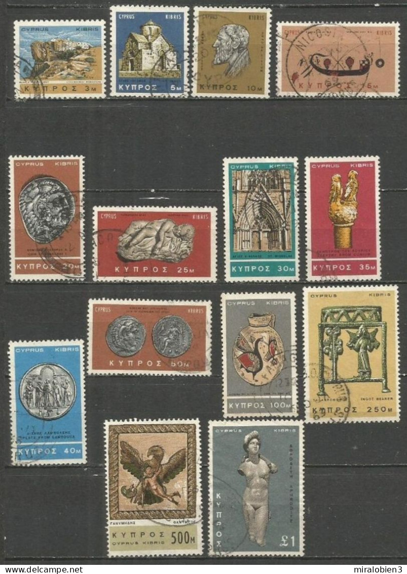 CHIPRE YVERT NUM. 265/278 SERIE COMPLETA USADA - Used Stamps