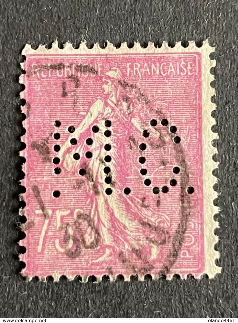 FRANCE M N° 202 Semeuse M.C. 34 Indice 2 Perforé Perforés Perfins Perfin Superbe - Autres & Non Classés