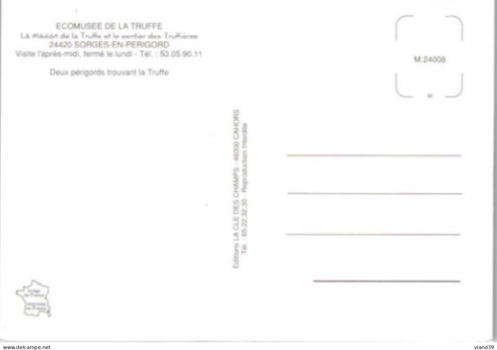 Deux Périgords Trouvent La Truffe. Carte Ecomusée De La Truffe Sotges En Périgord. - Paesani