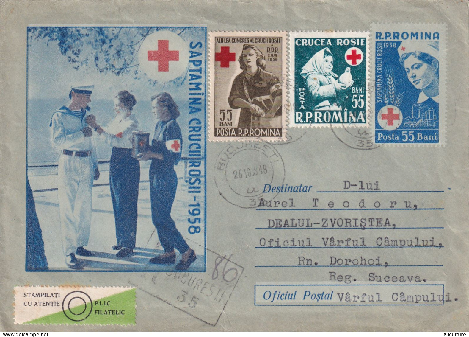 A24621 -  SOLDIER, NURSES, RED CROSS WEEK, ORGANIZATIONS, COVER STATIONERY, 1960  ROMANIA USED - Entiers Postaux