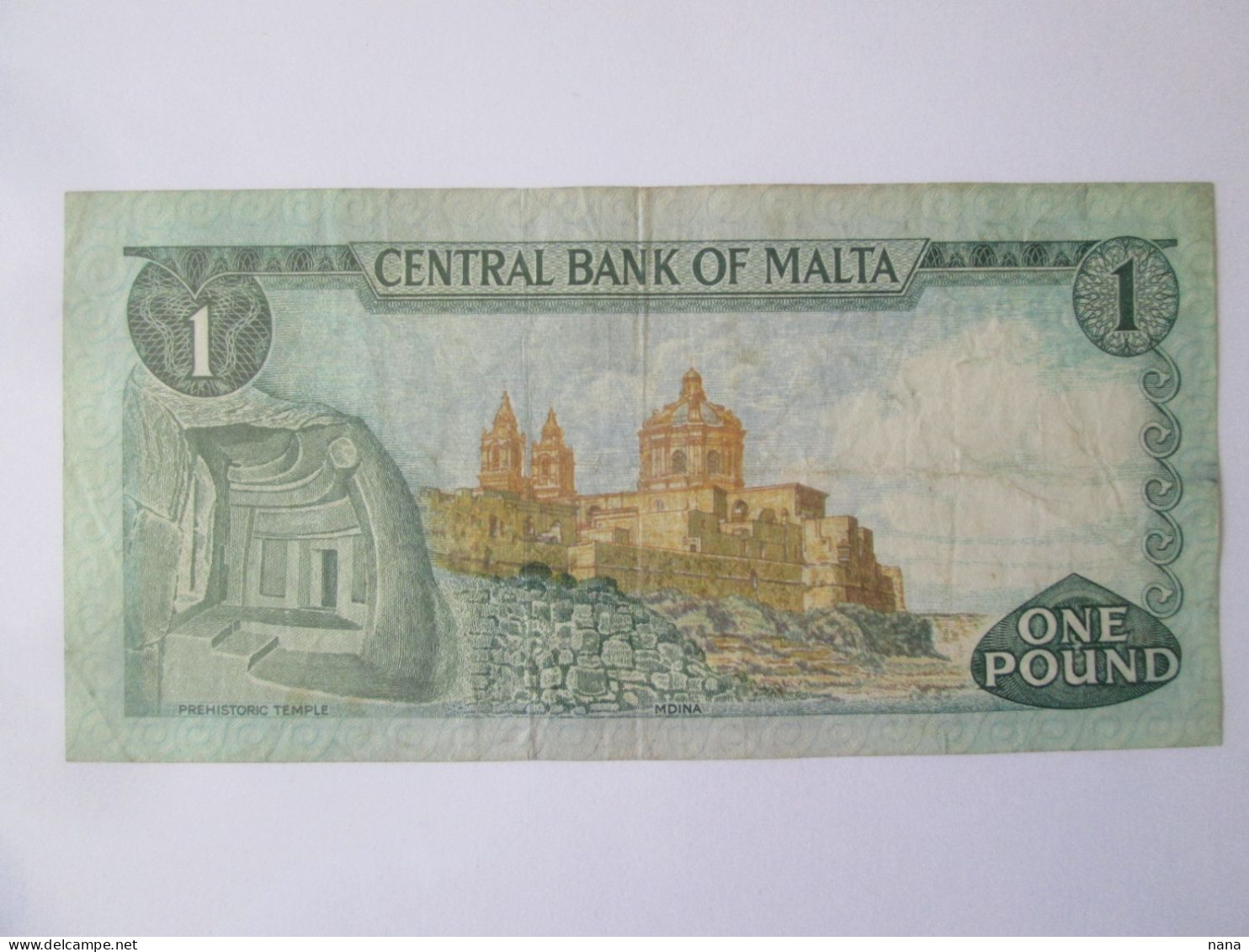 Malta 1 Lira 1973 Banknote See Pictures - Malta