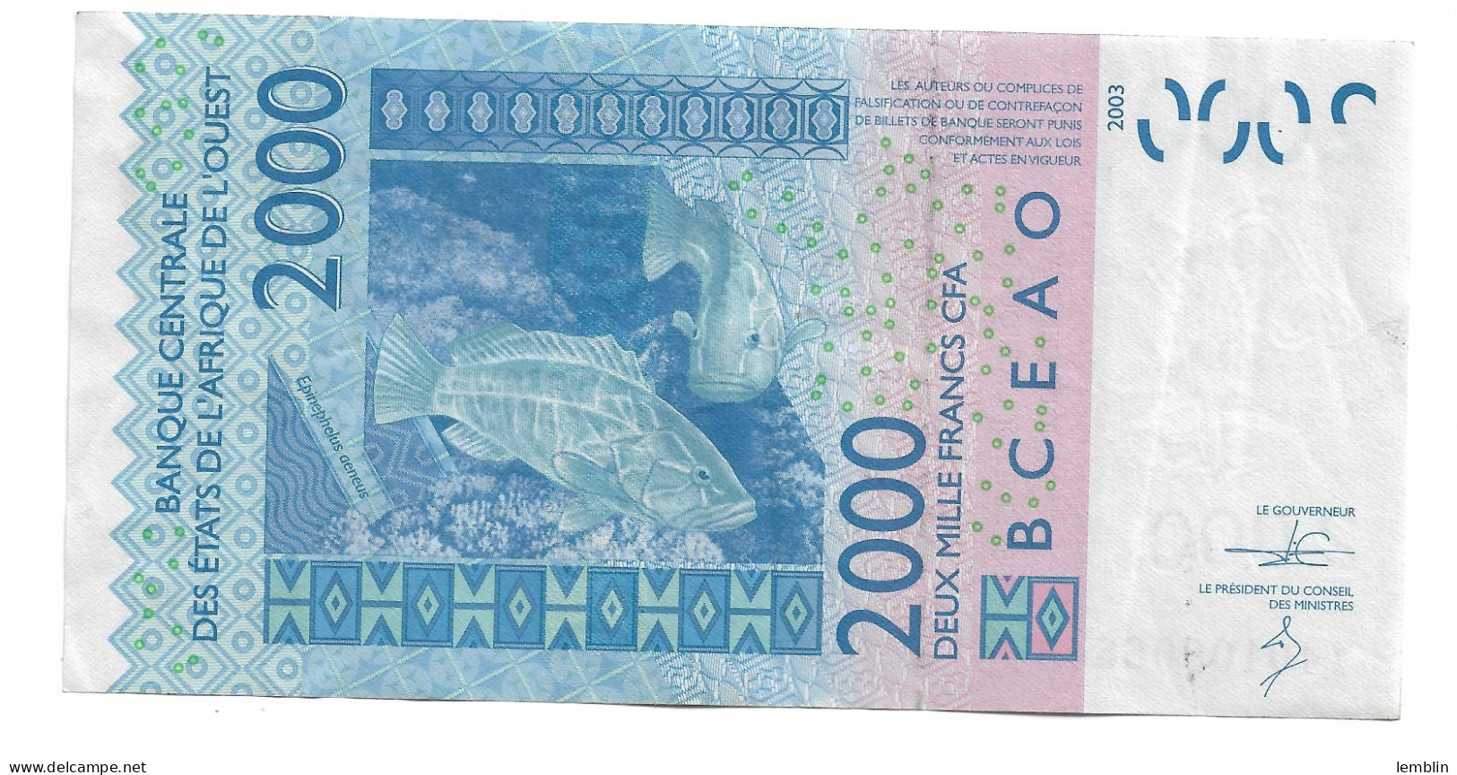 BENIN - 2.000 FRANCS CFA 2014 - Benin