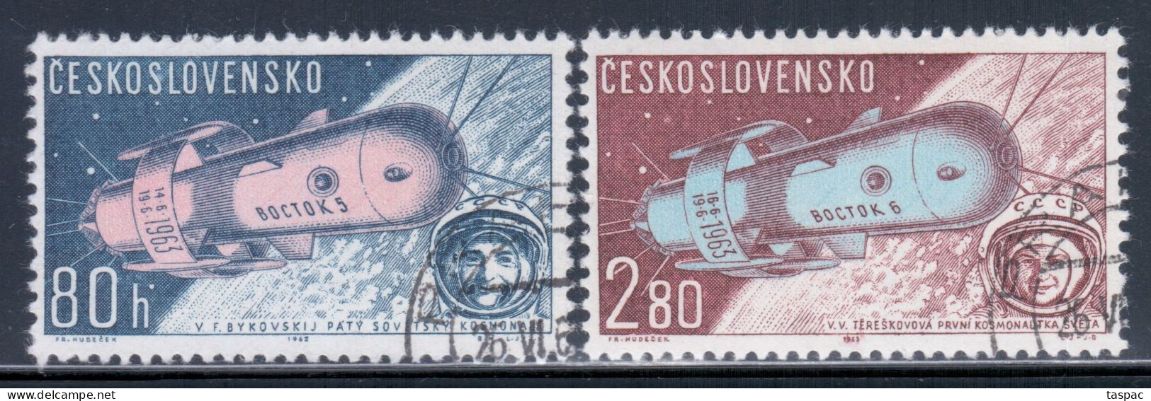 Czechoslovakia 1963 Mi# 1413-1414 Used - Vostok 5 And Vostok 6 / Space - Europe