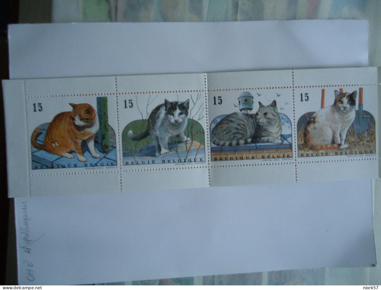 BELGIUM  BLOOKLET  MNH   1993  CATS  CAT PHOTO 2 - Gatti