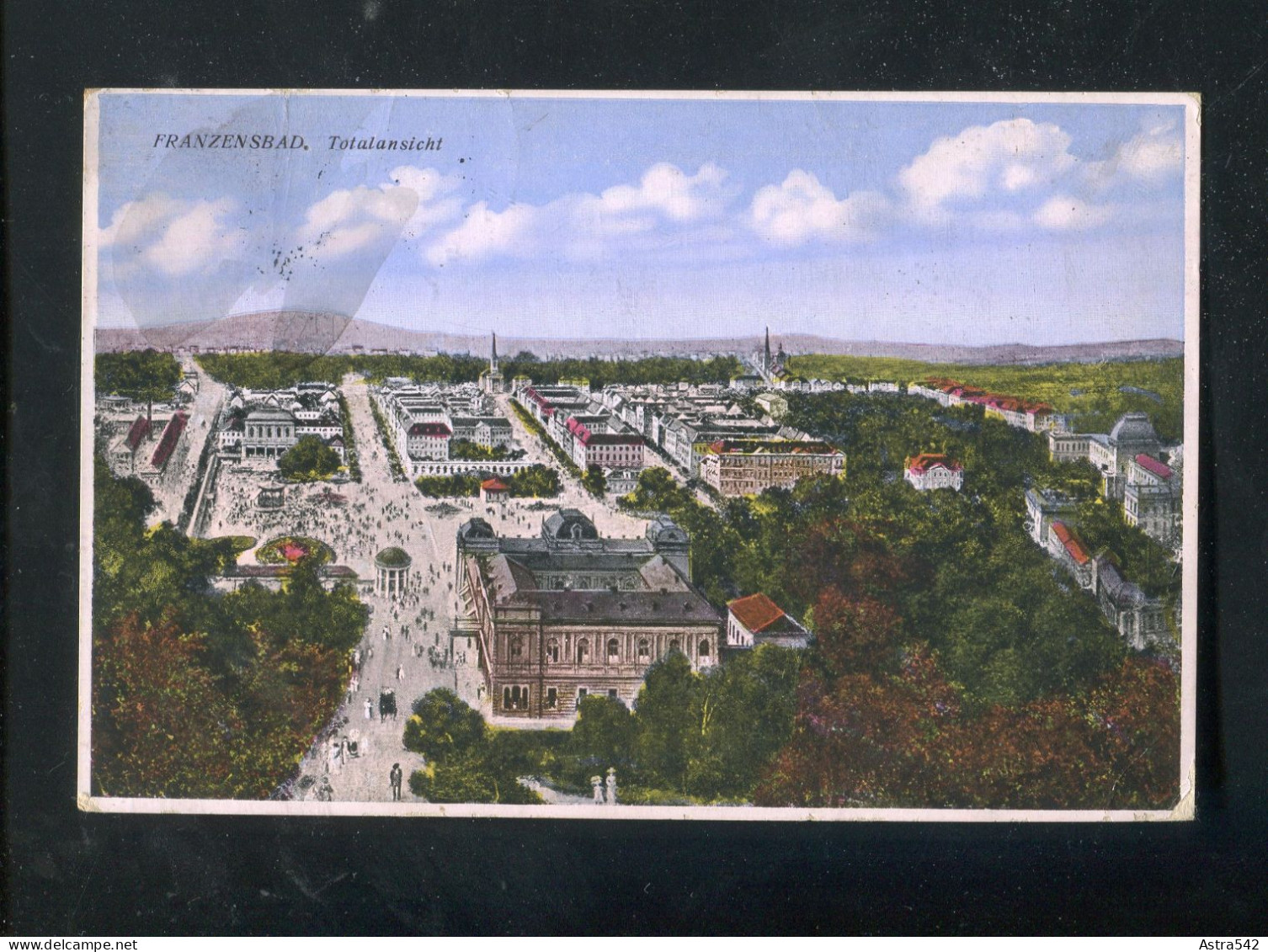 "TSCHECHOSLOWAKEI" 1927, Color-AK "FRANZENSBAD, Totalansicht" (A1115) - Czech Republic