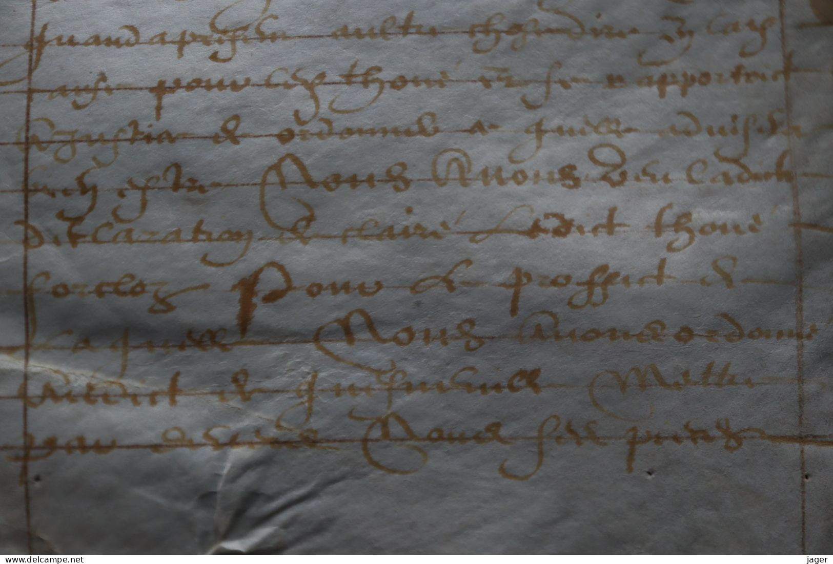 Cahier  Sur Velin Acte Ancien En Vieux François - Historische Documenten