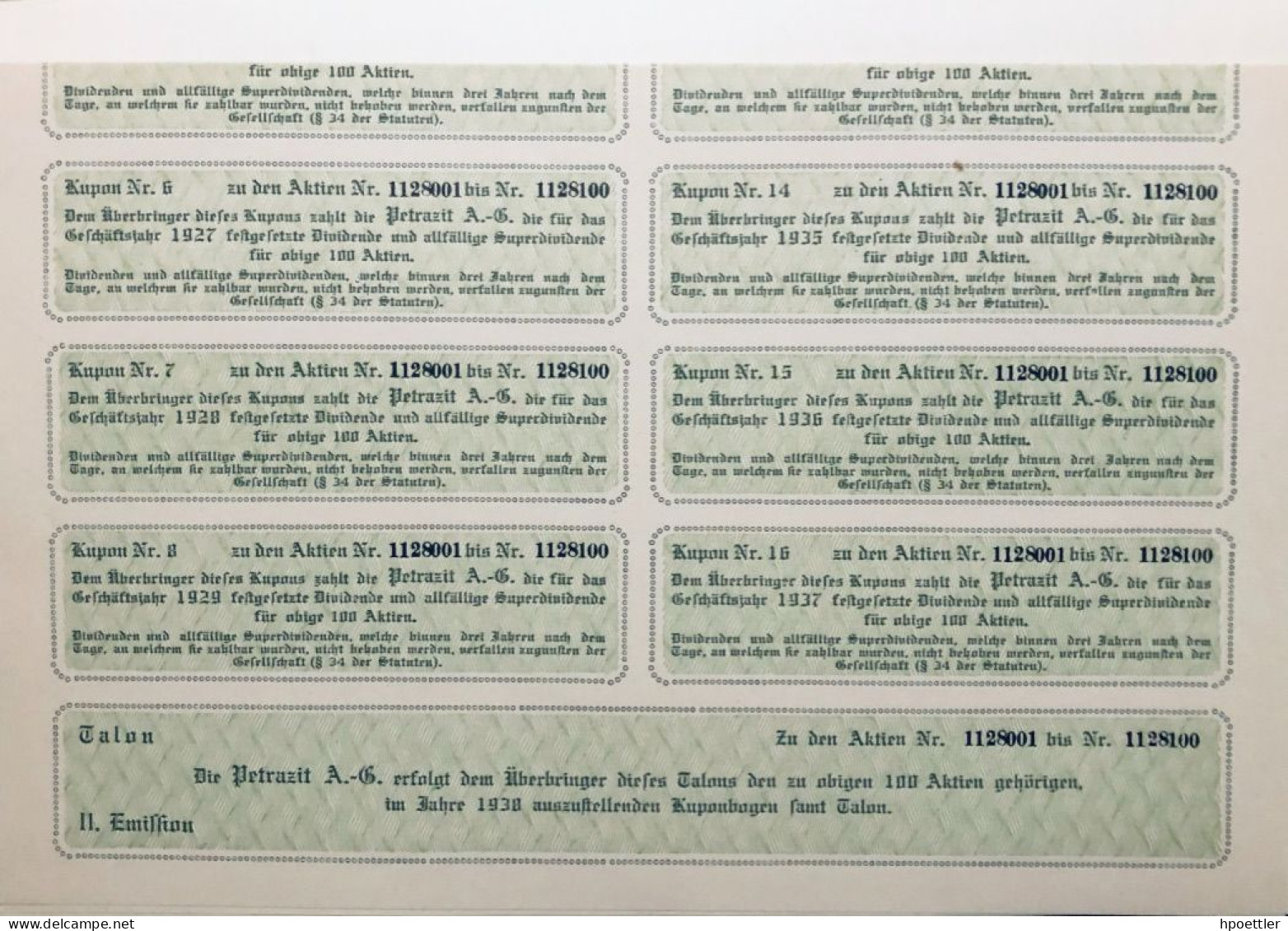 Vienne 1922: Cent Actions: Petrazit AG 40.000 Couronnes - Otros & Sin Clasificación