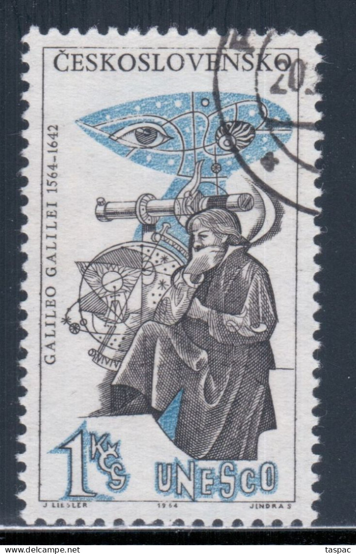 Czechoslovakia 1964 Mi# 1461 Used - Short Set - 400th Anniv. Of The Birth Of Galileo / Space - Europa