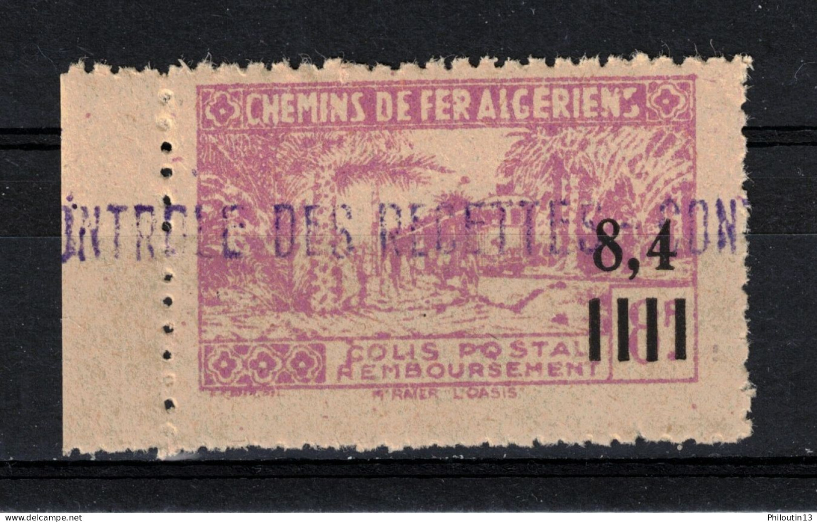 Algérie Colonies Françaises Colis Postaux N°138 BdF ** / MNH  Scan Recto / Verso - Paketmarken