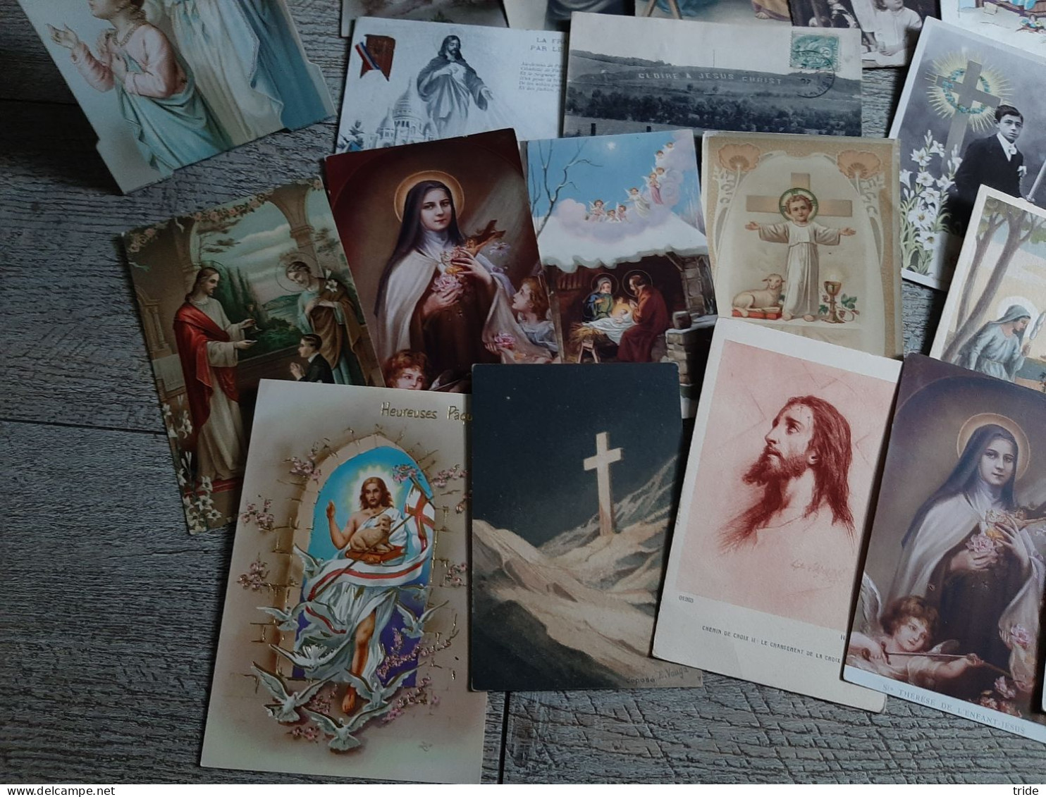 30 Cartes Chromos Images Religieuses Et 3 Grands Chromos Sur Pied  Chromo Religion - Santini