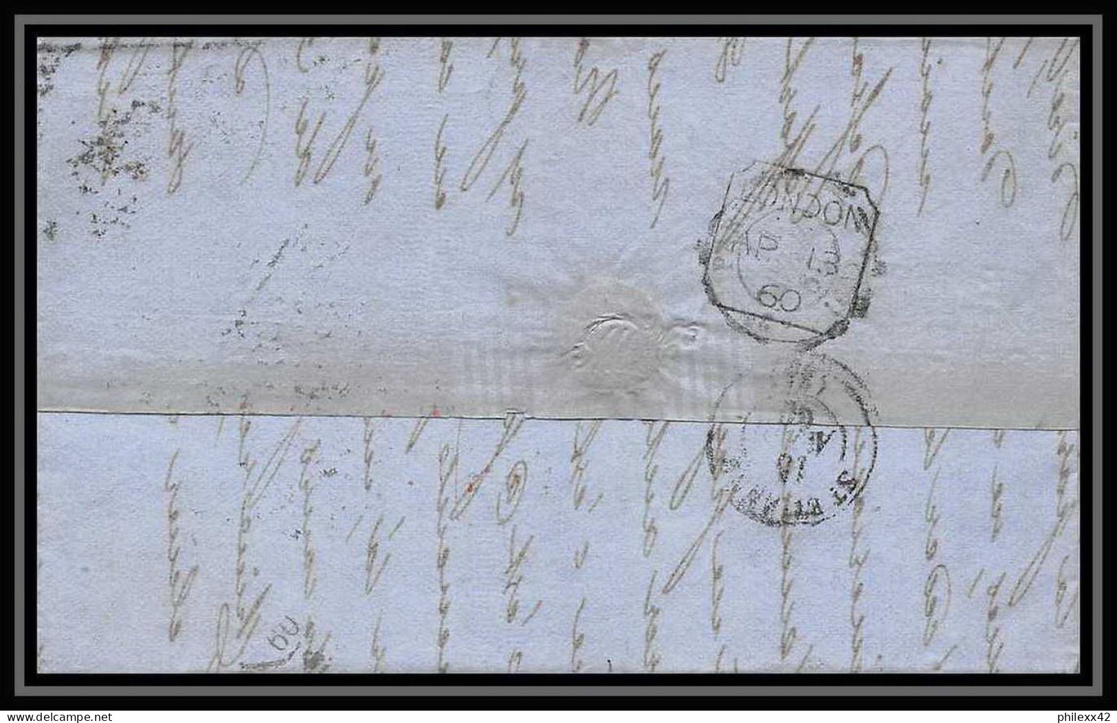 35293 N°16 Victoria 4p Rose London St Etienne France 1860 Cachet 18 Lettre Cover Grande Bretagne England - Storia Postale