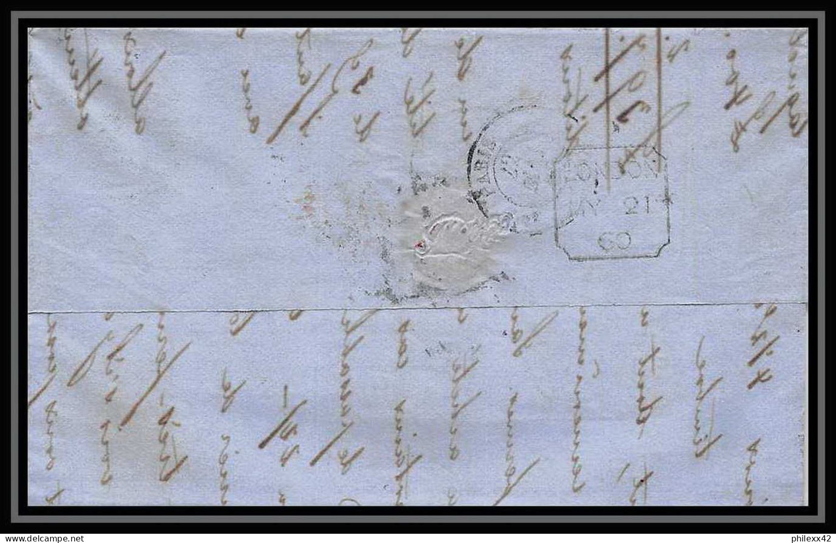 35299 N°16 Victoria 4p Rose London St Etienne France 1860 Cachet 18 Lettre Cover Grande Bretagne England - Briefe U. Dokumente