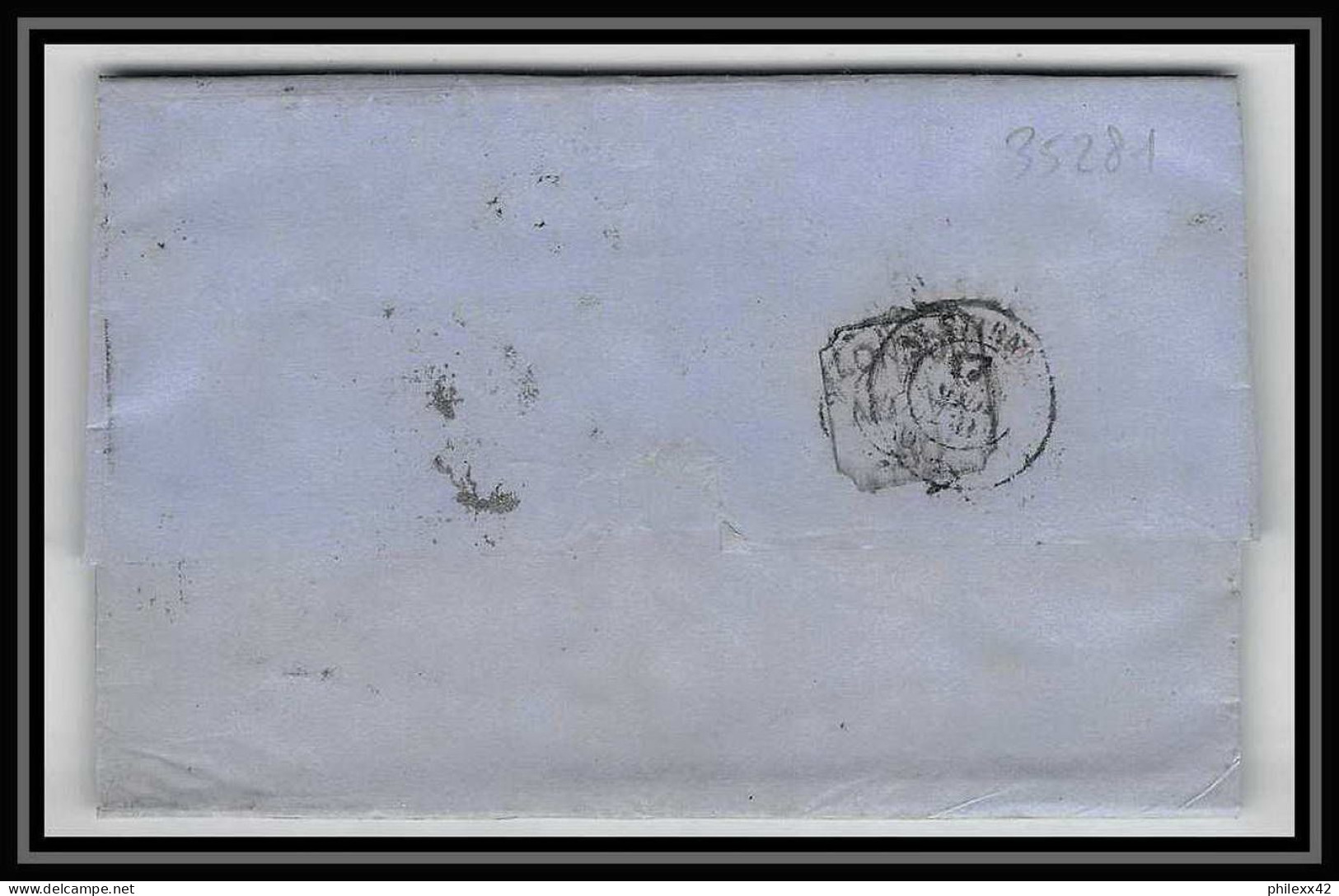 35281 N°16 Victoria 4p Rose London St Etienne France 1860 Cachet 12 Lettre Cover Grande Bretagne England - Lettres & Documents