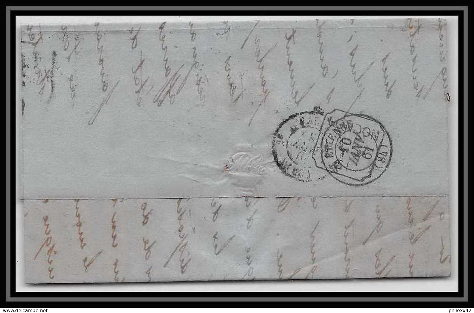 35278 N°16 Victoria 4p Rose London St Etienne France 1861 Cachet 12 Lettre Cover Grande Bretagne England - Covers & Documents