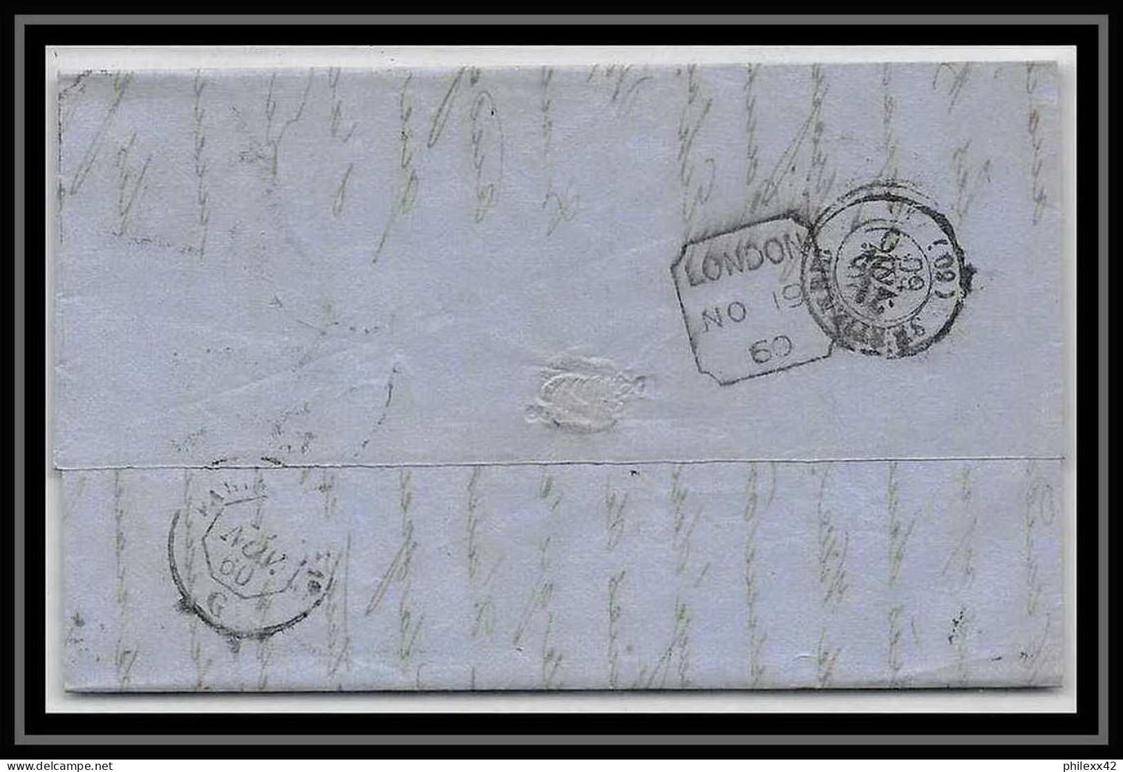 35275 N°16 Victoria 4p Rose London St Etienne France 1860 Cachet 11 Lettre Cover Grande Bretagne England - Lettres & Documents