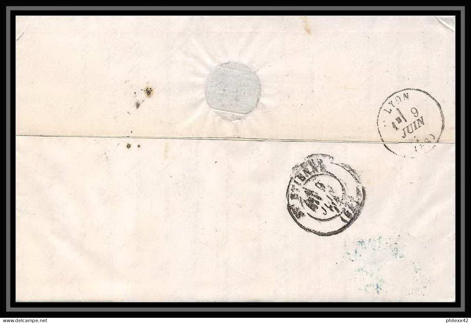 35239 N°19 40c Rose Milano Staz St Etienne France Lettre Cover Italie Italia Italy Lettre Cover Vittorio Emanuele 2 - Marcofilía