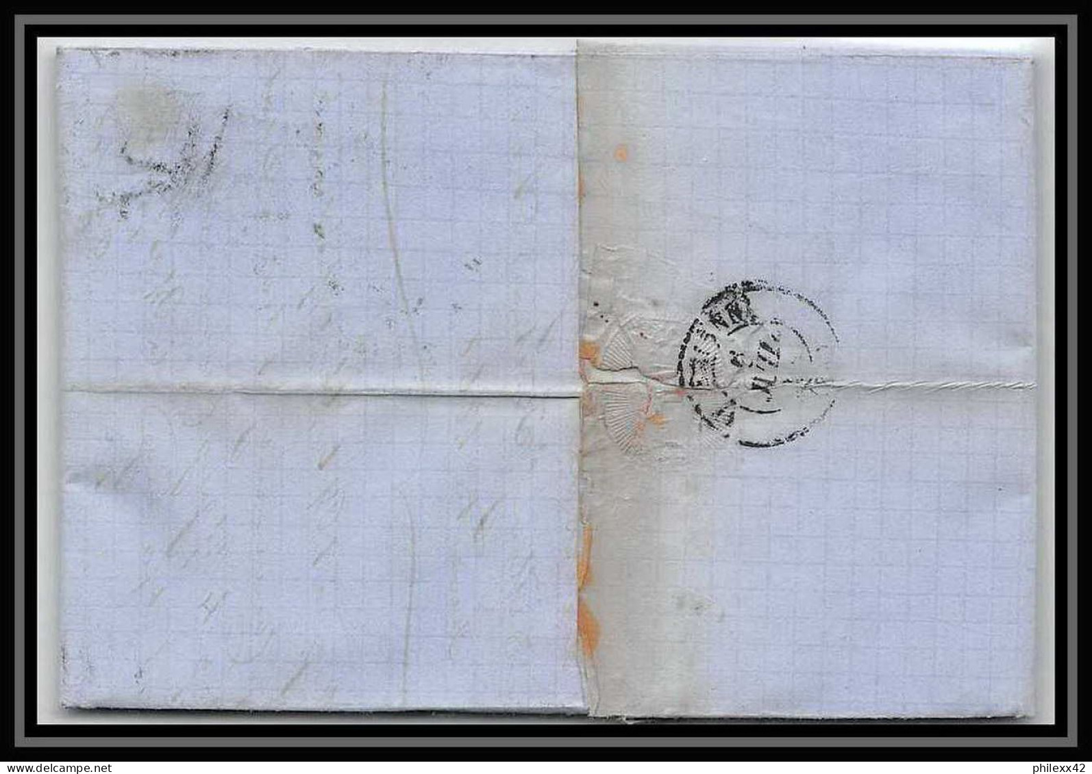 35064 N°23 20C Bleu Milano St Etienne France Lettre Cover Italie Italia Italy Lettre Cover Vittorio Emanuele 2 - Marcophilia