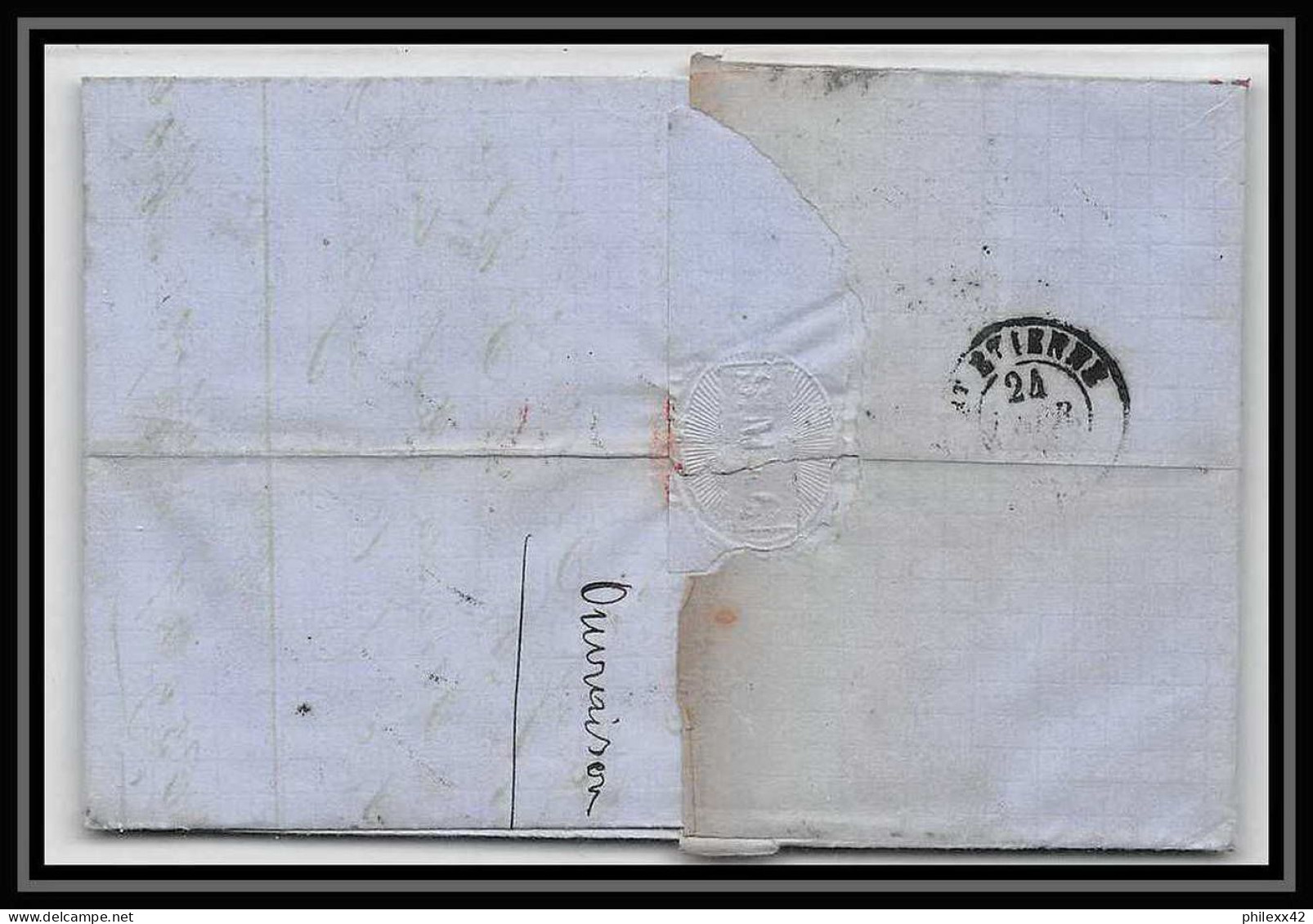 35050 N°23 20C Bleu Milano St Etienne France Lettre Cover Italie Italia Italy Lettre Cover Vittorio Emanuele 2 - Storia Postale