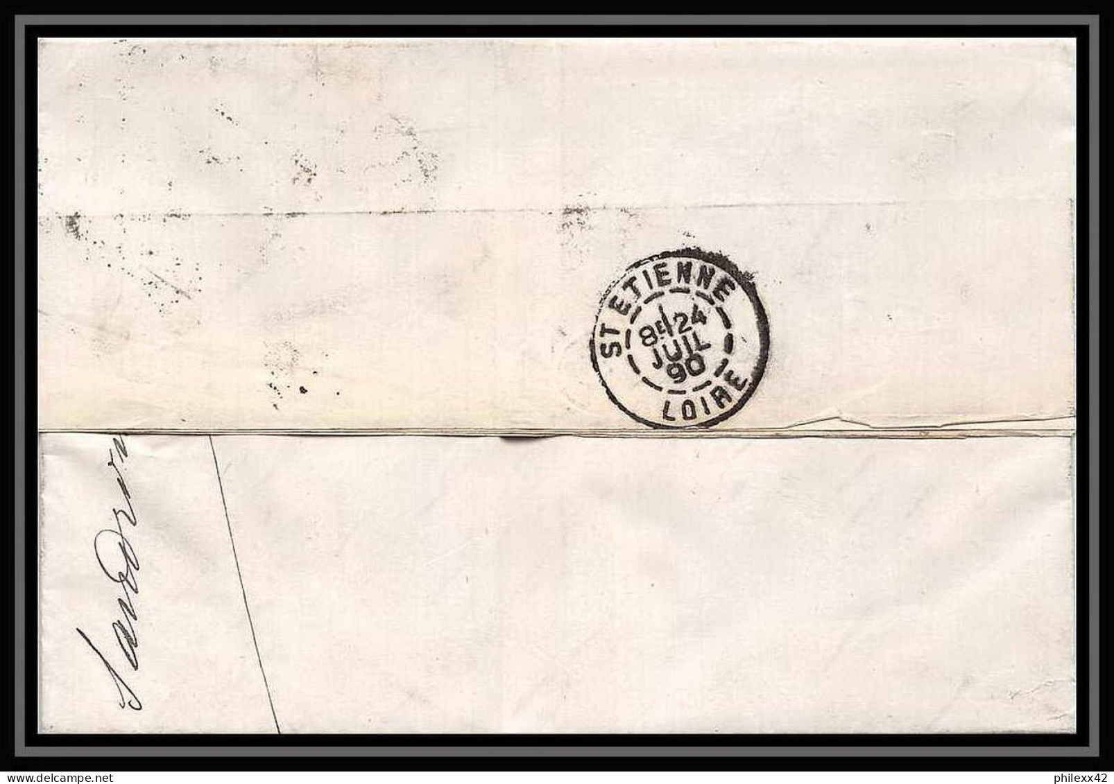 35028 N°36 25C Bleu Milano St Etienne Francelettre Cover Italie Italia Italy Lettre Cover Umberto I - Storia Postale