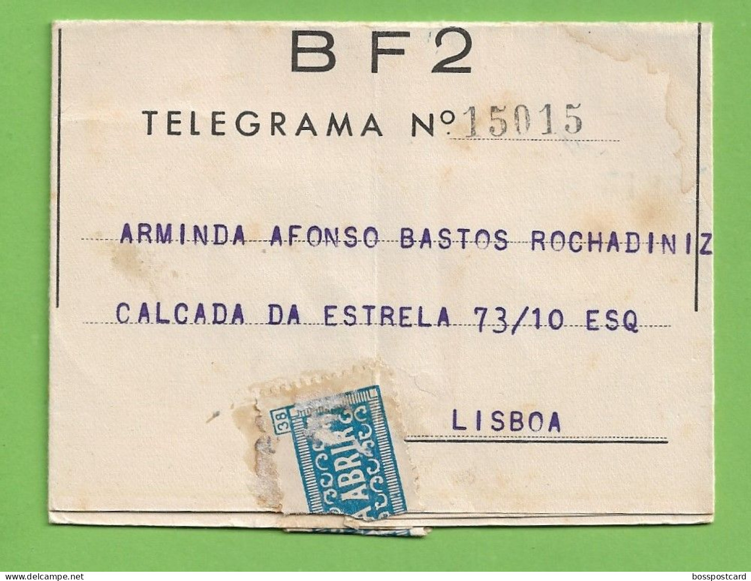 História Postal - Filatelia - Stamps - Timbres - Philately - Telegrama Marconi - Telegram - Portugal - Storia Postale
